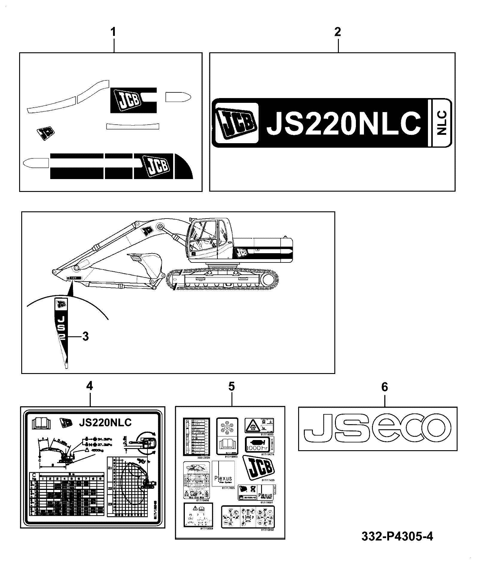 Наклейка 333/J3151 JCB