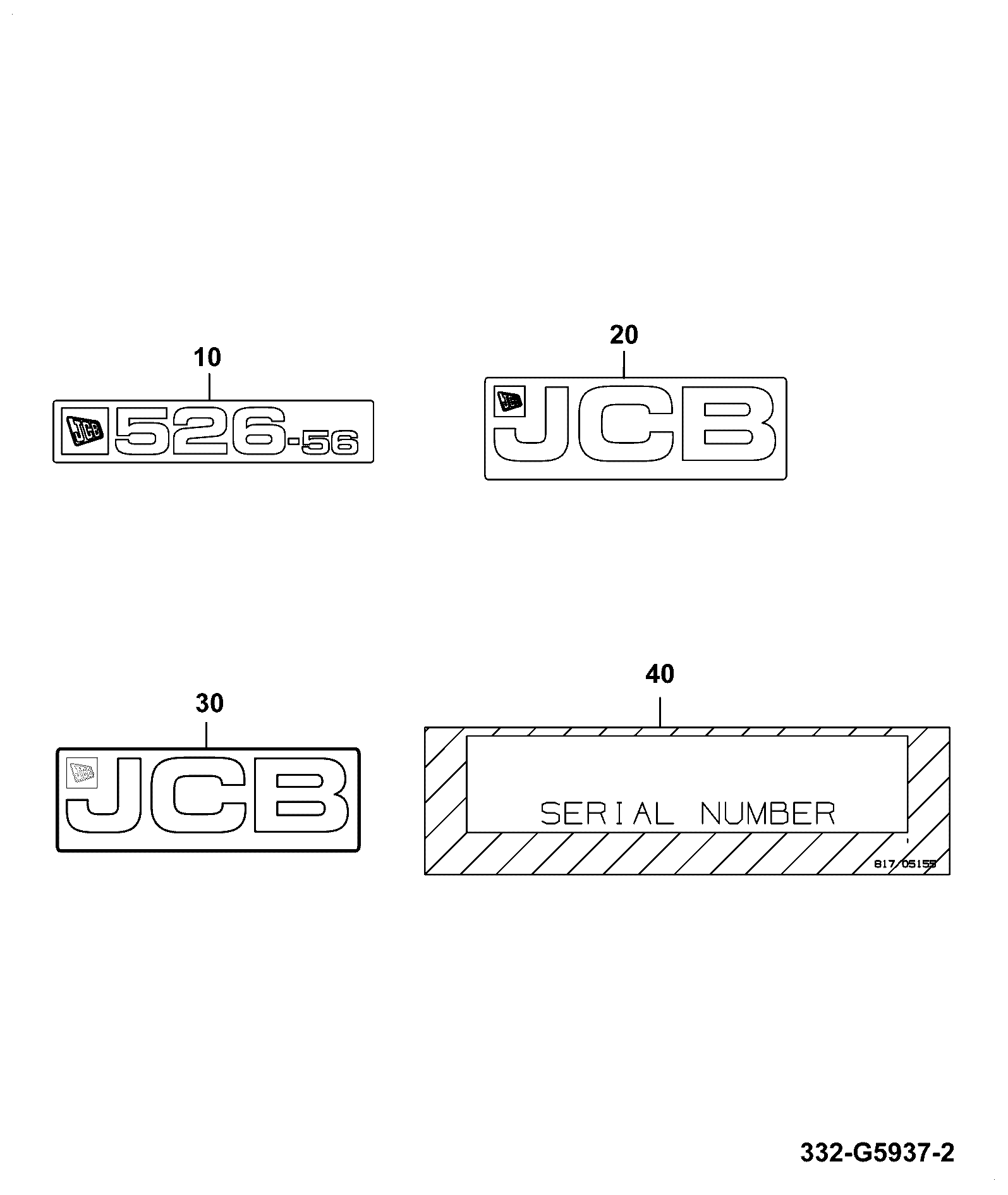 Наклейка 333/P7464 JCB