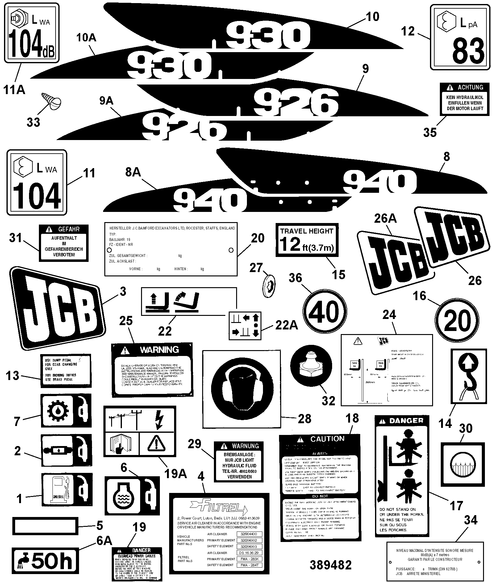 Наклейка 817/16817 JCB