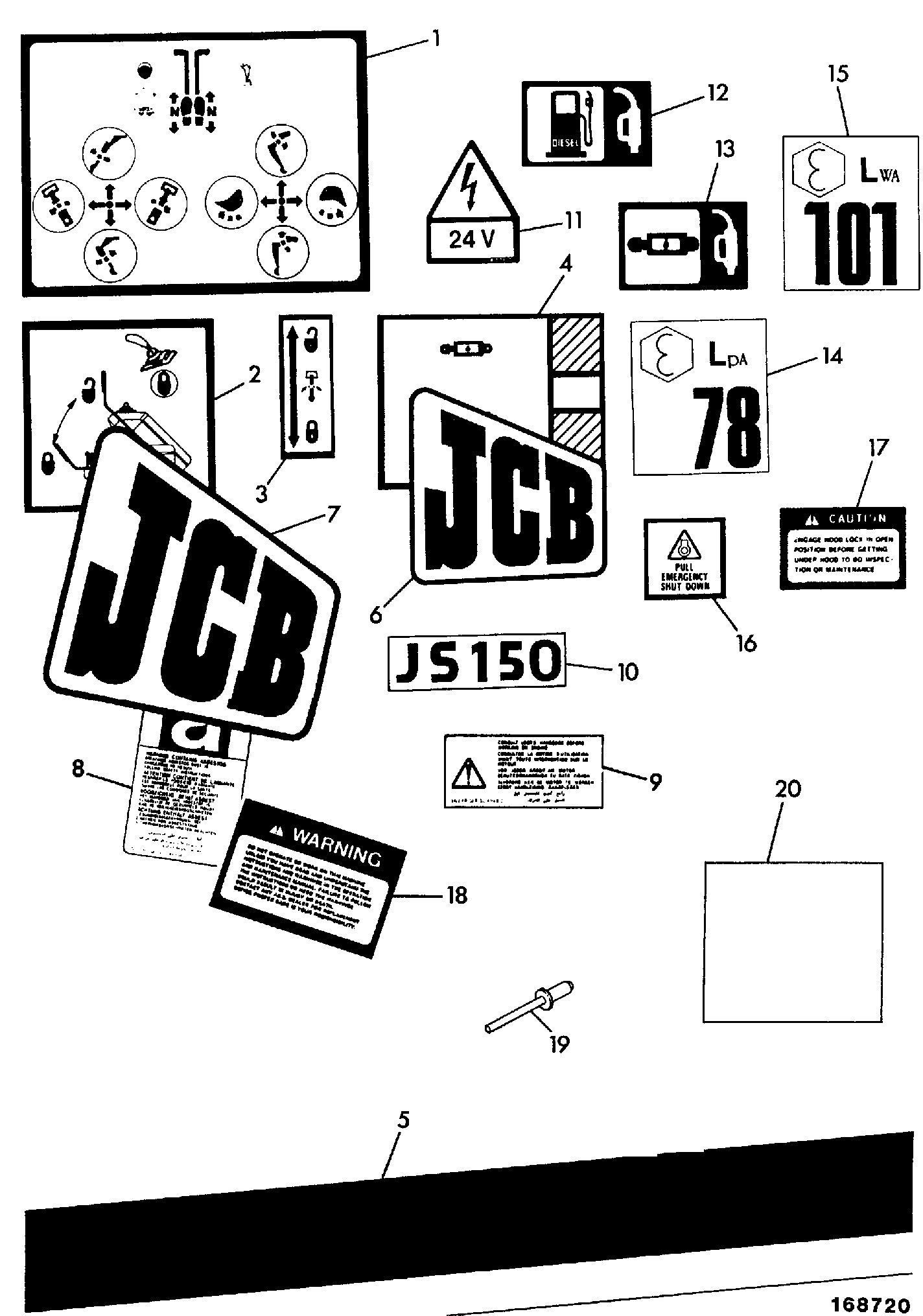 Табличка JLP0091 JCB