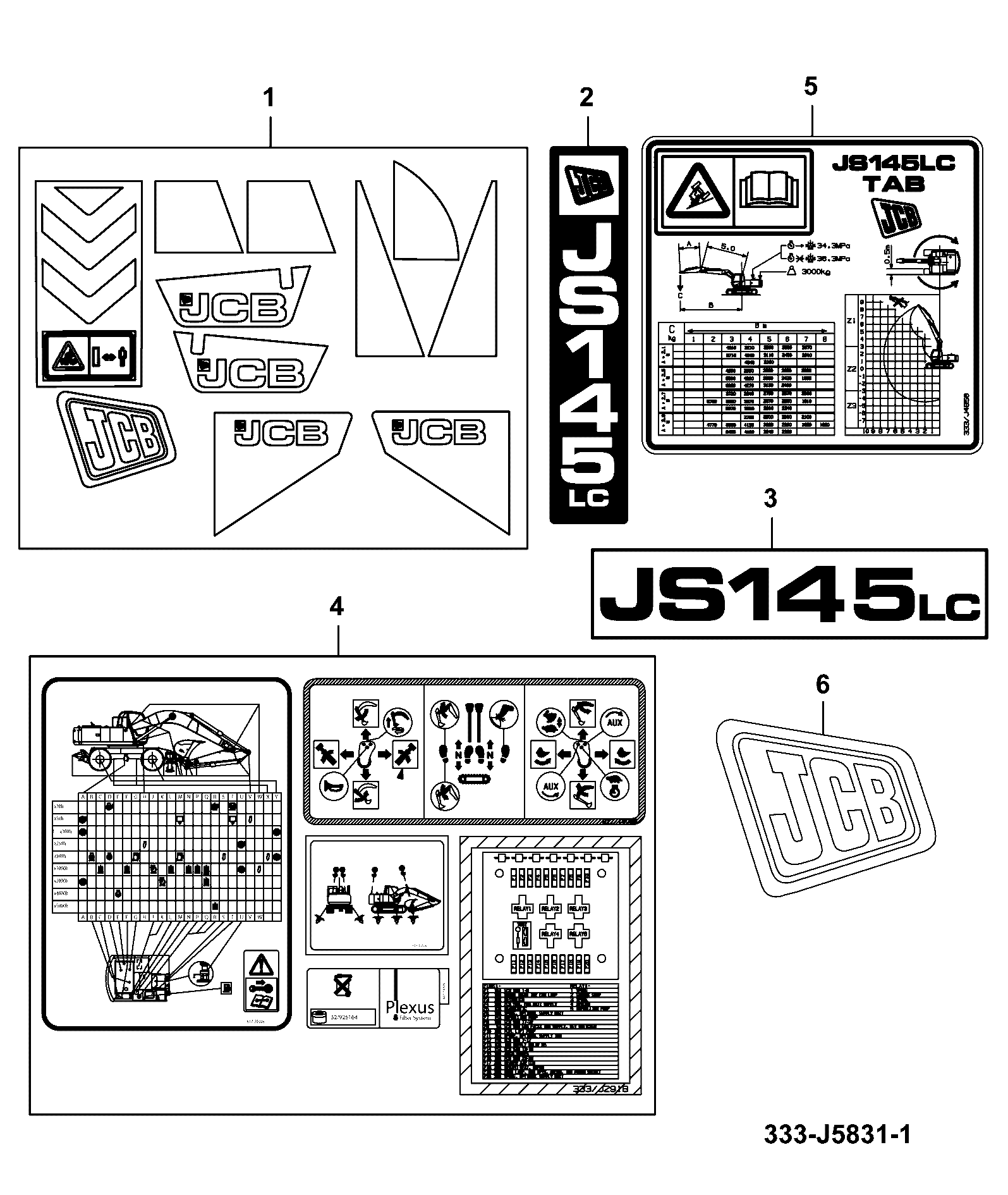 Наклейка 333/J4856 JCB