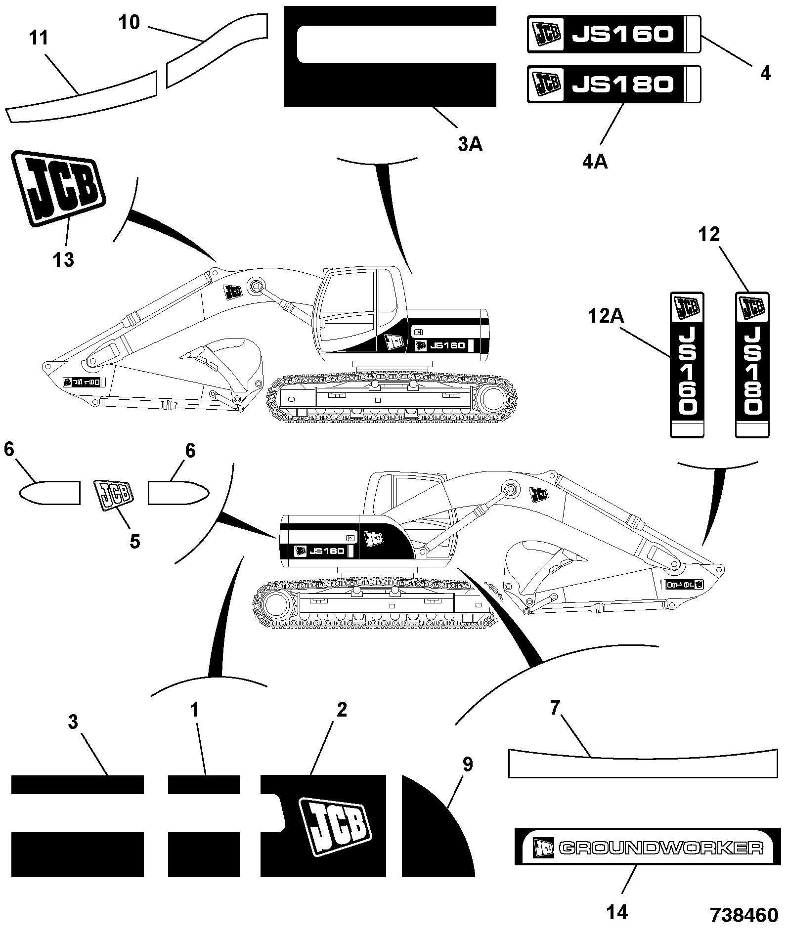 Наклейка 817/19551 JCB