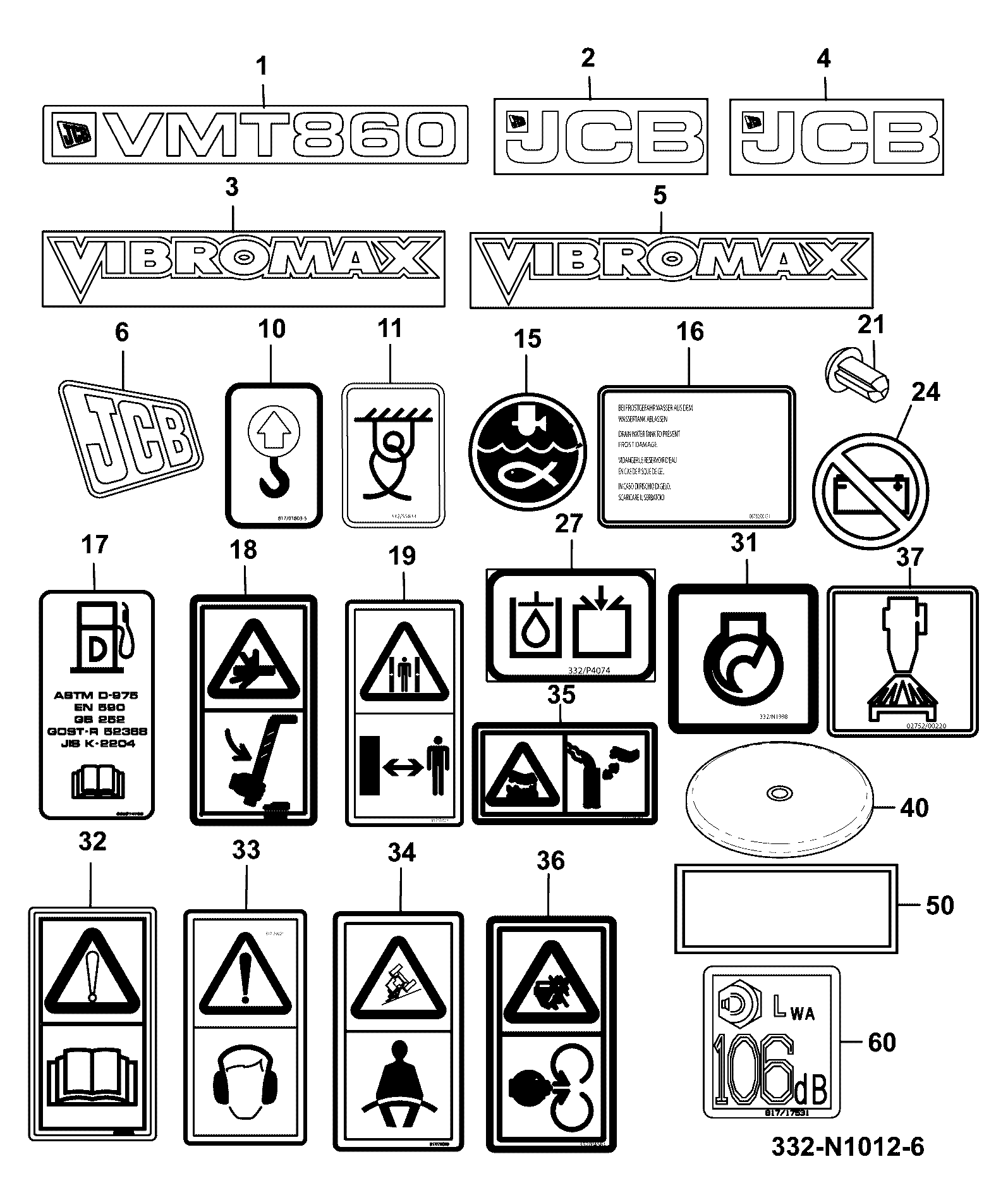 наклейка 332/N2272 JCB