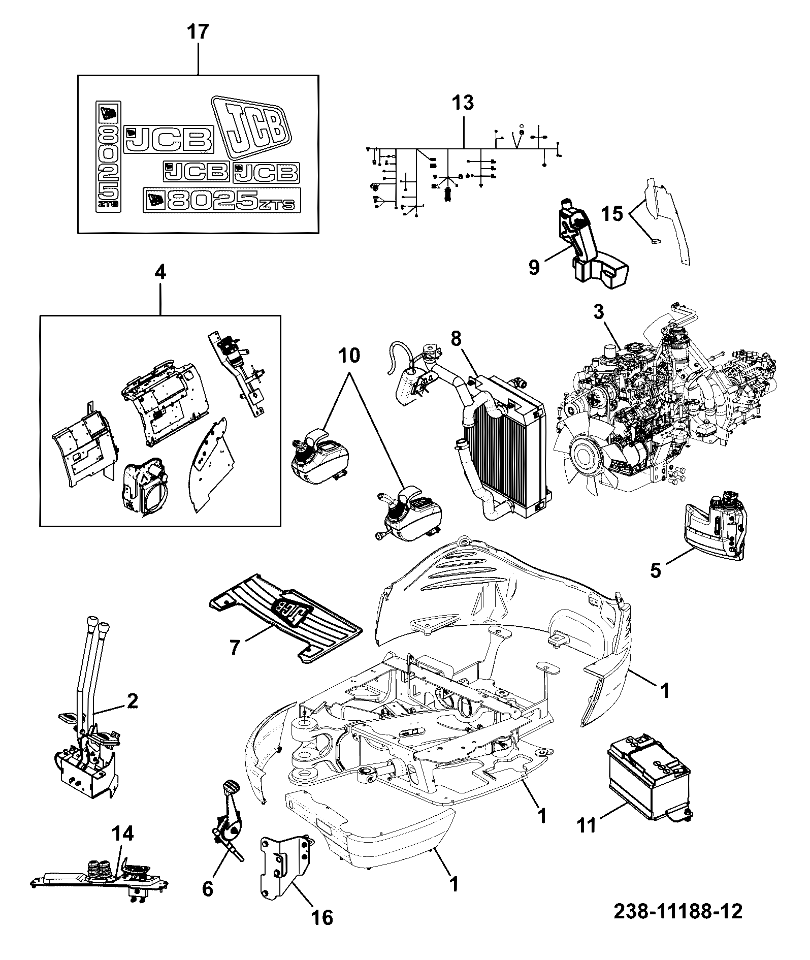 электрооборудование 332/V0680 JCB