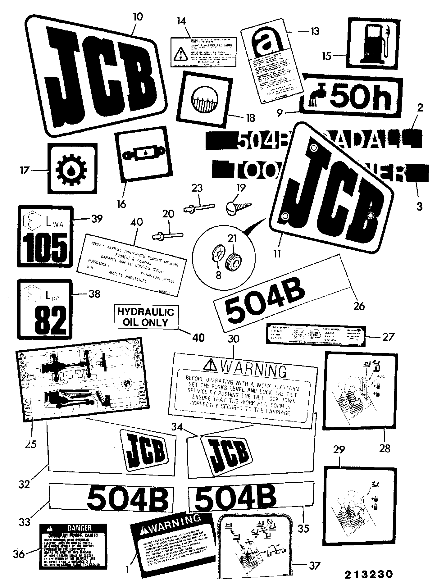 табличка 817/03965 JCB