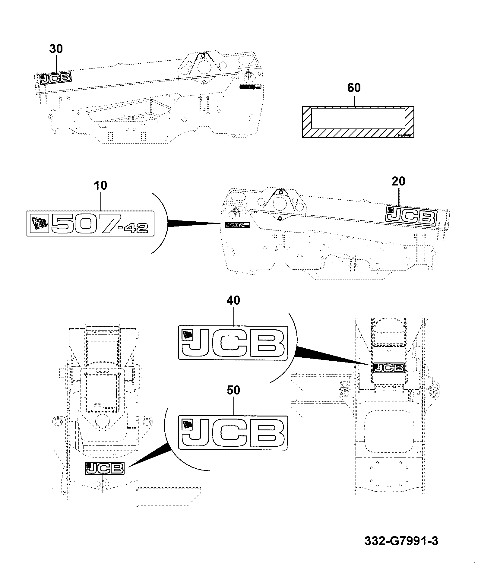 Наклейка 333/P7627 JCB