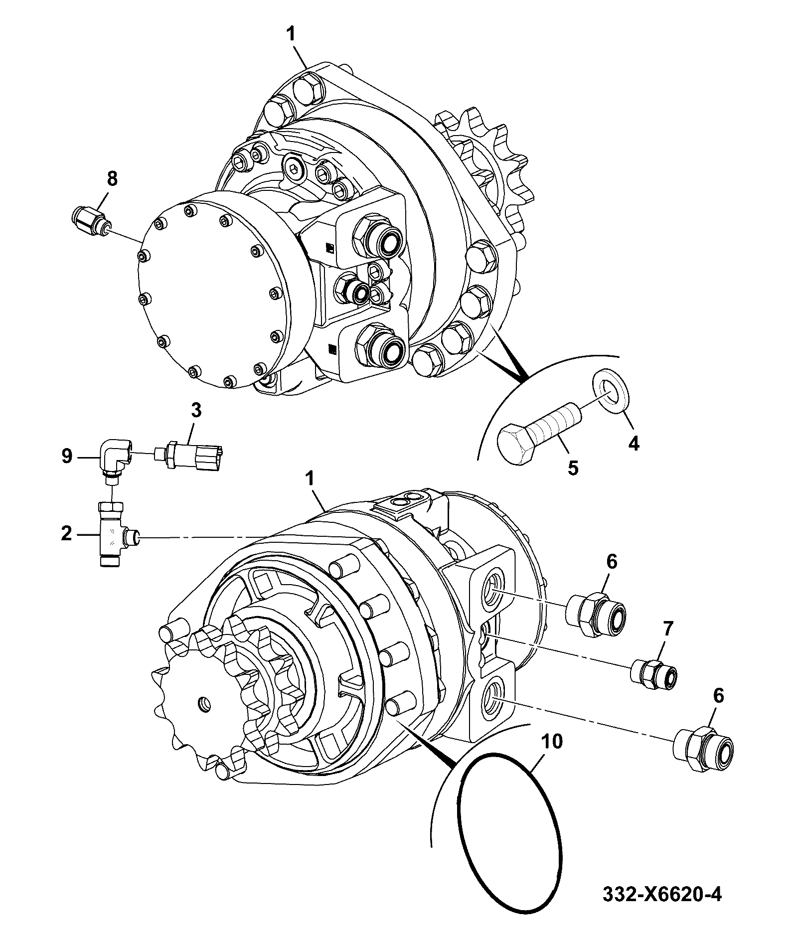 переходник 332/X3041 JCB