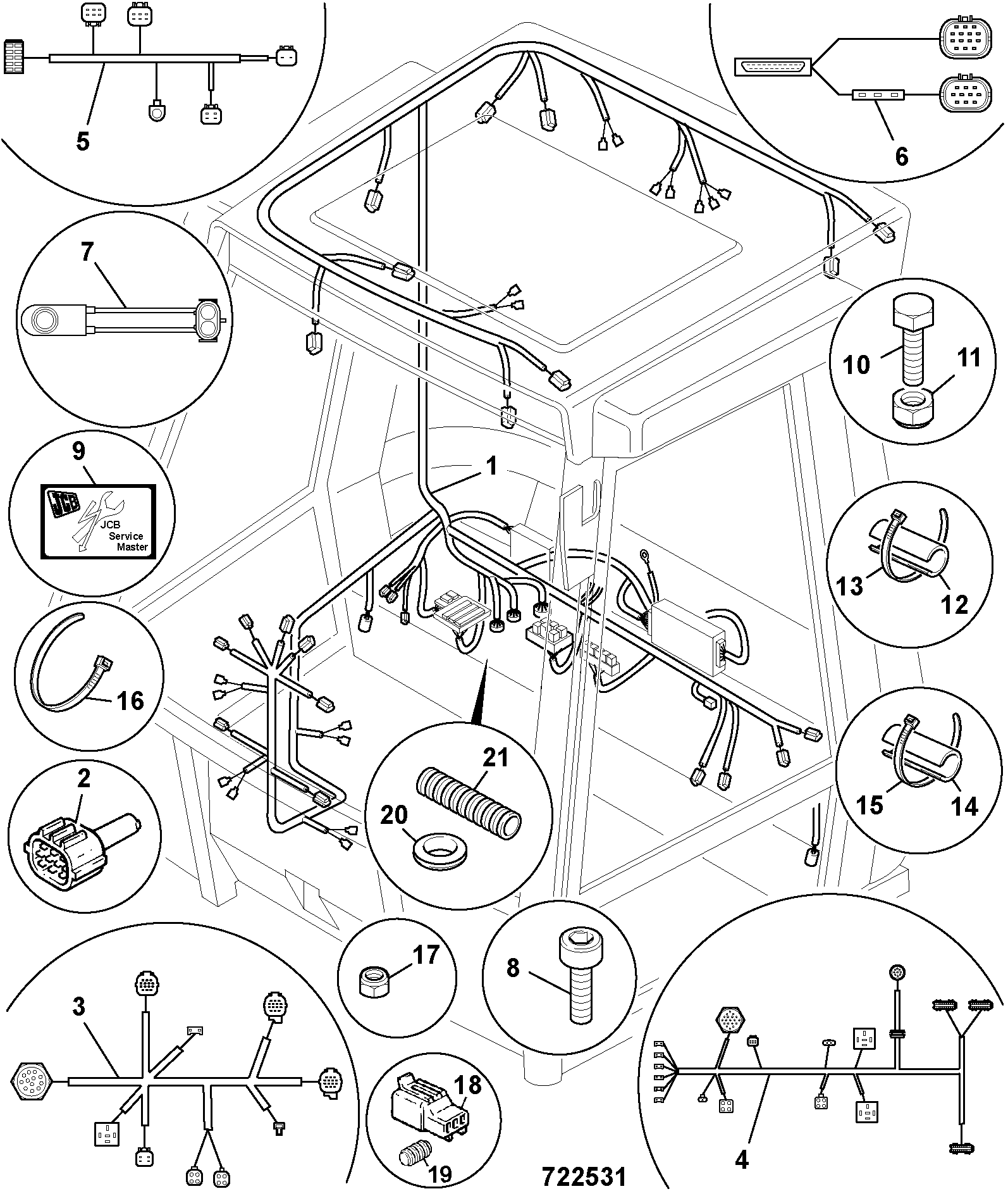 Жгут проводов 721/11587 JCB