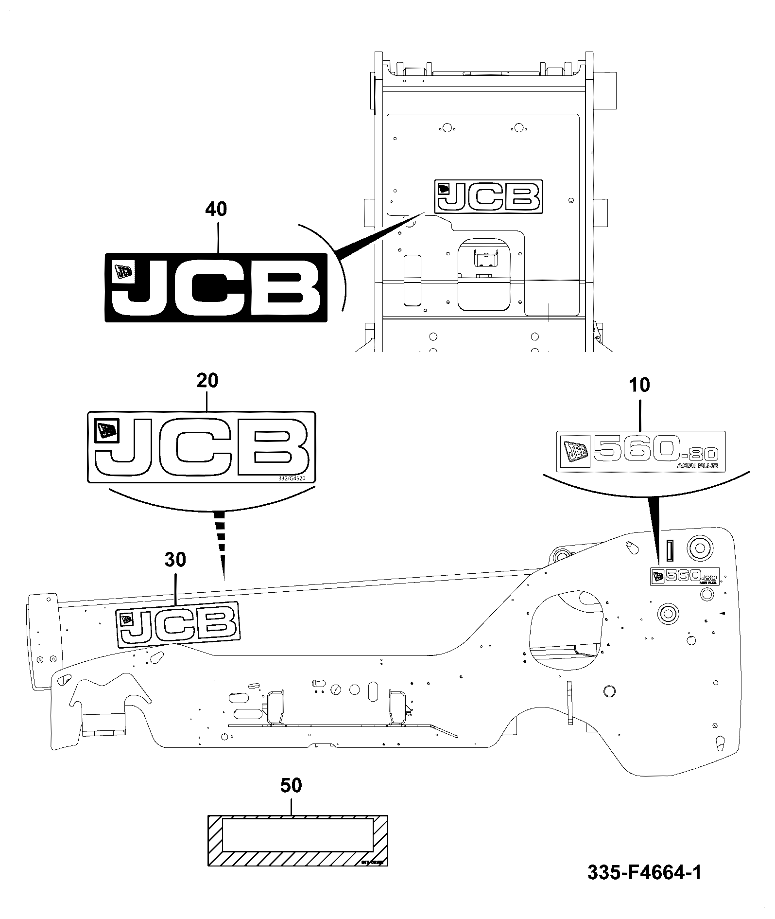 Наклейка 335/F4653 JCB