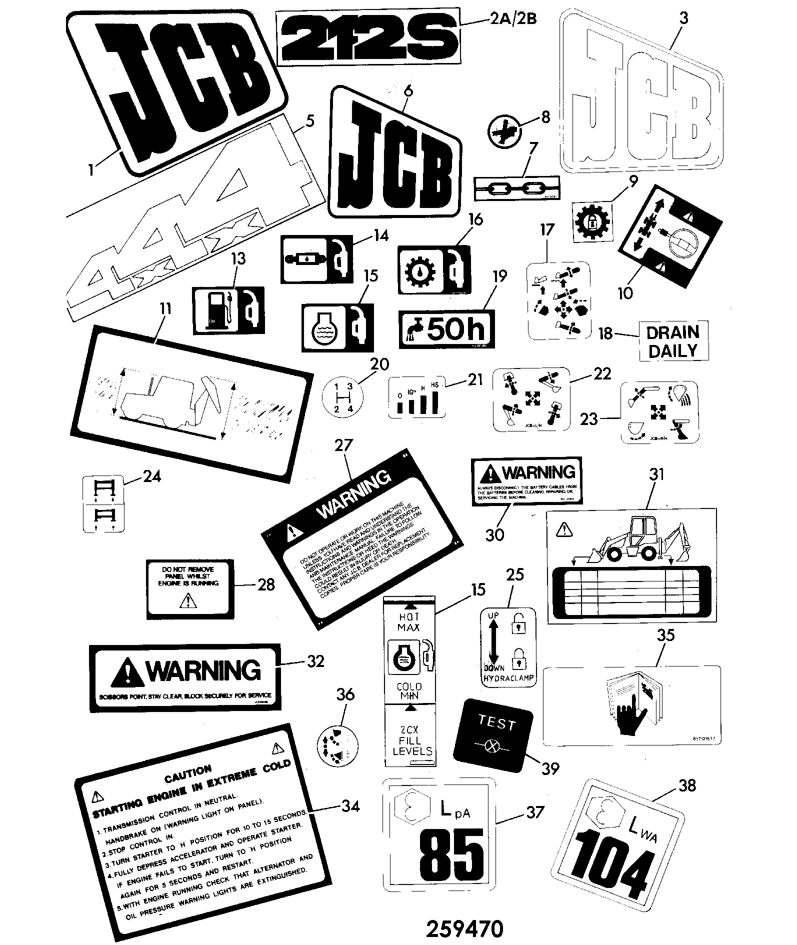 Табличка 817/04448 JCB