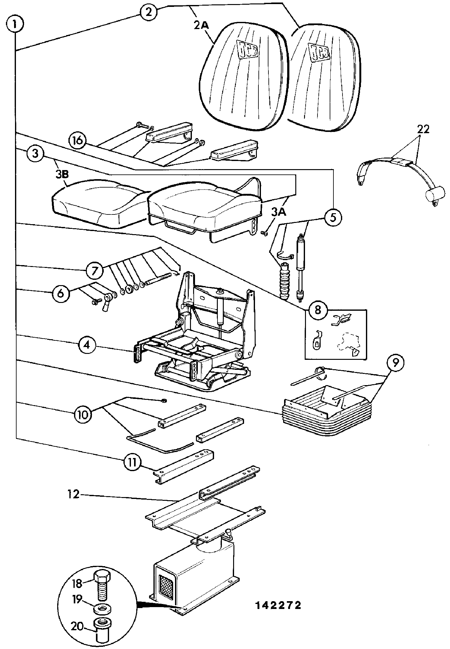Комплект-backrest 40/203301 JCB