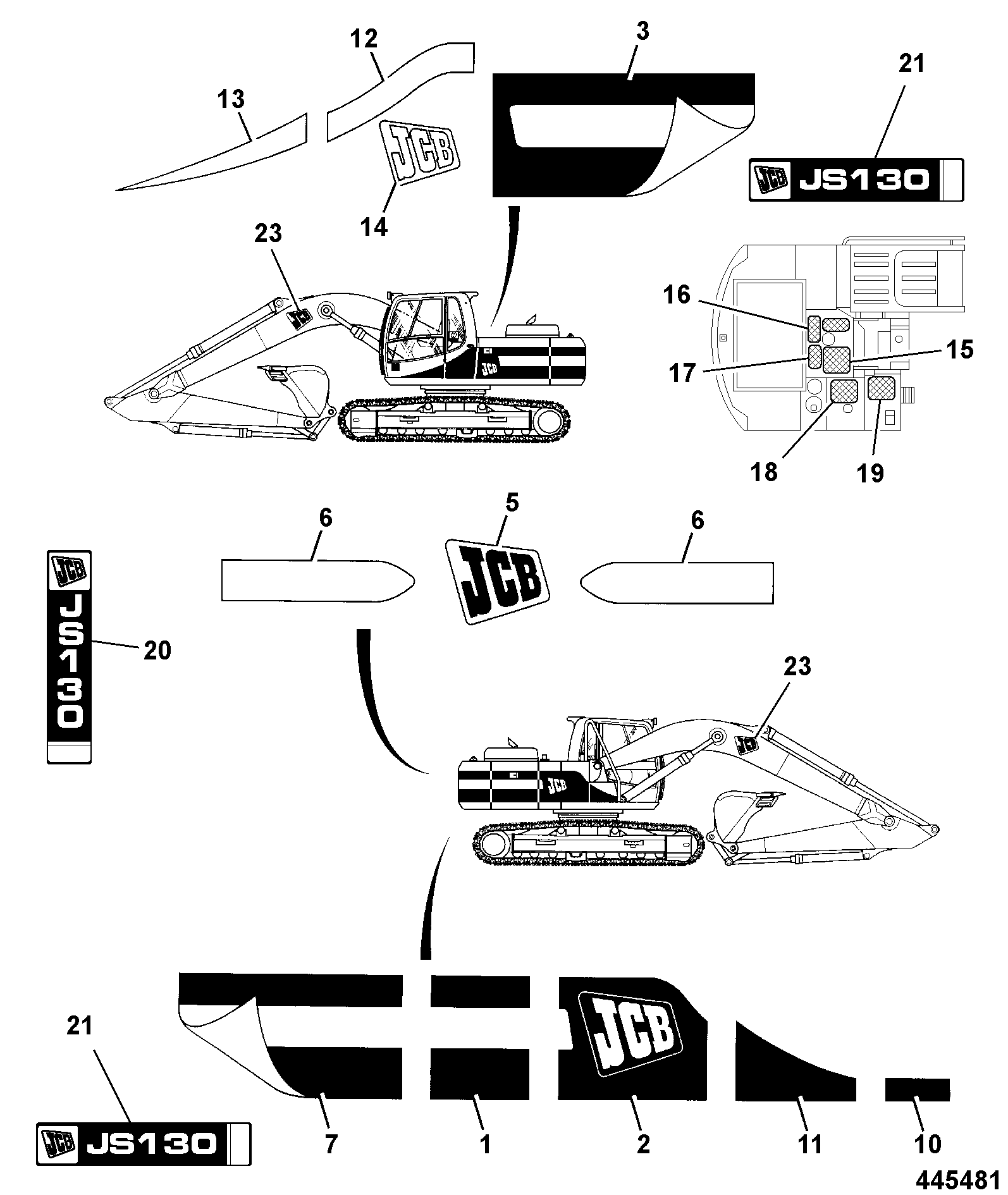 Наклейка JNP0281 JCB