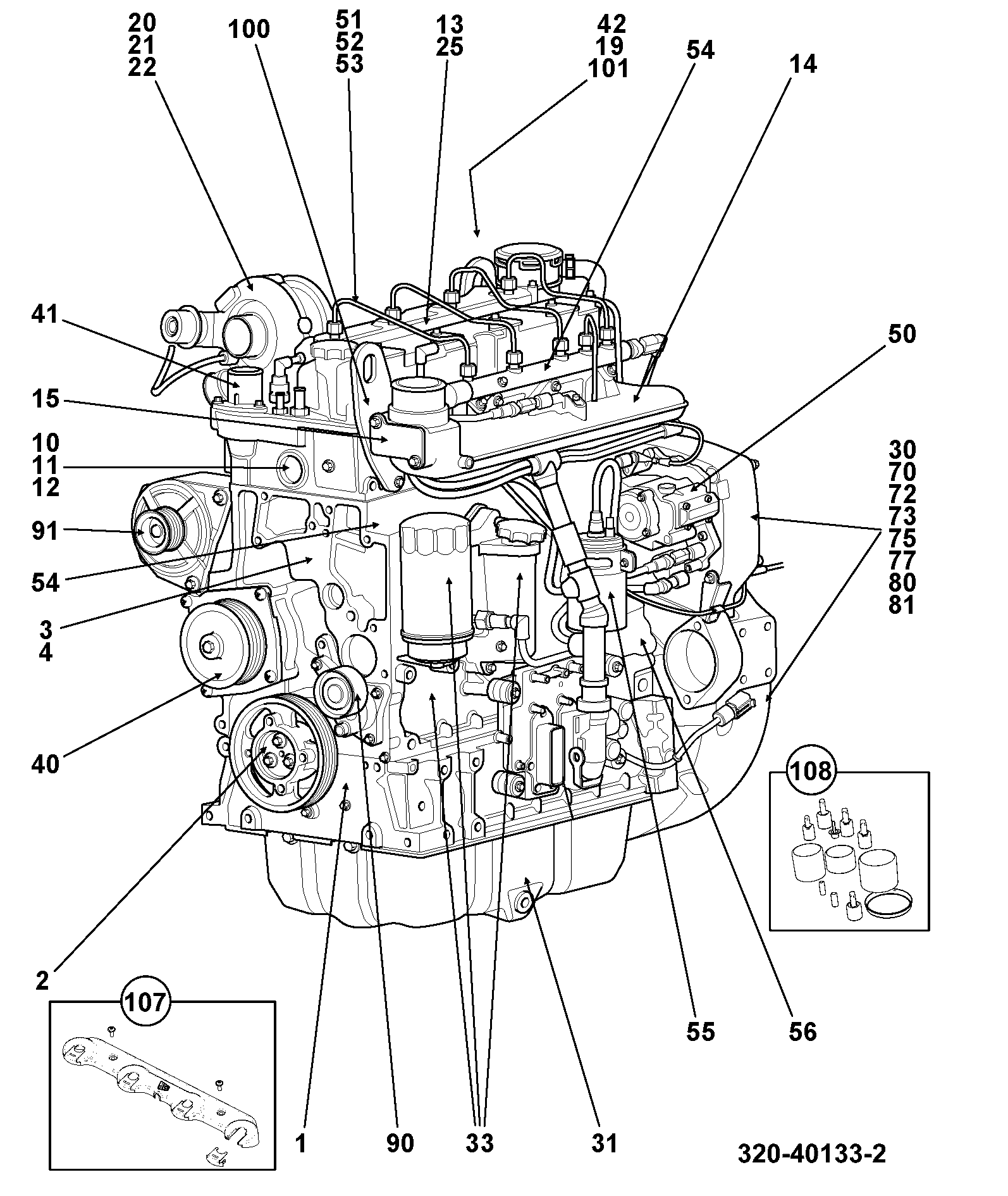 Двигатель 320/40594 JCB