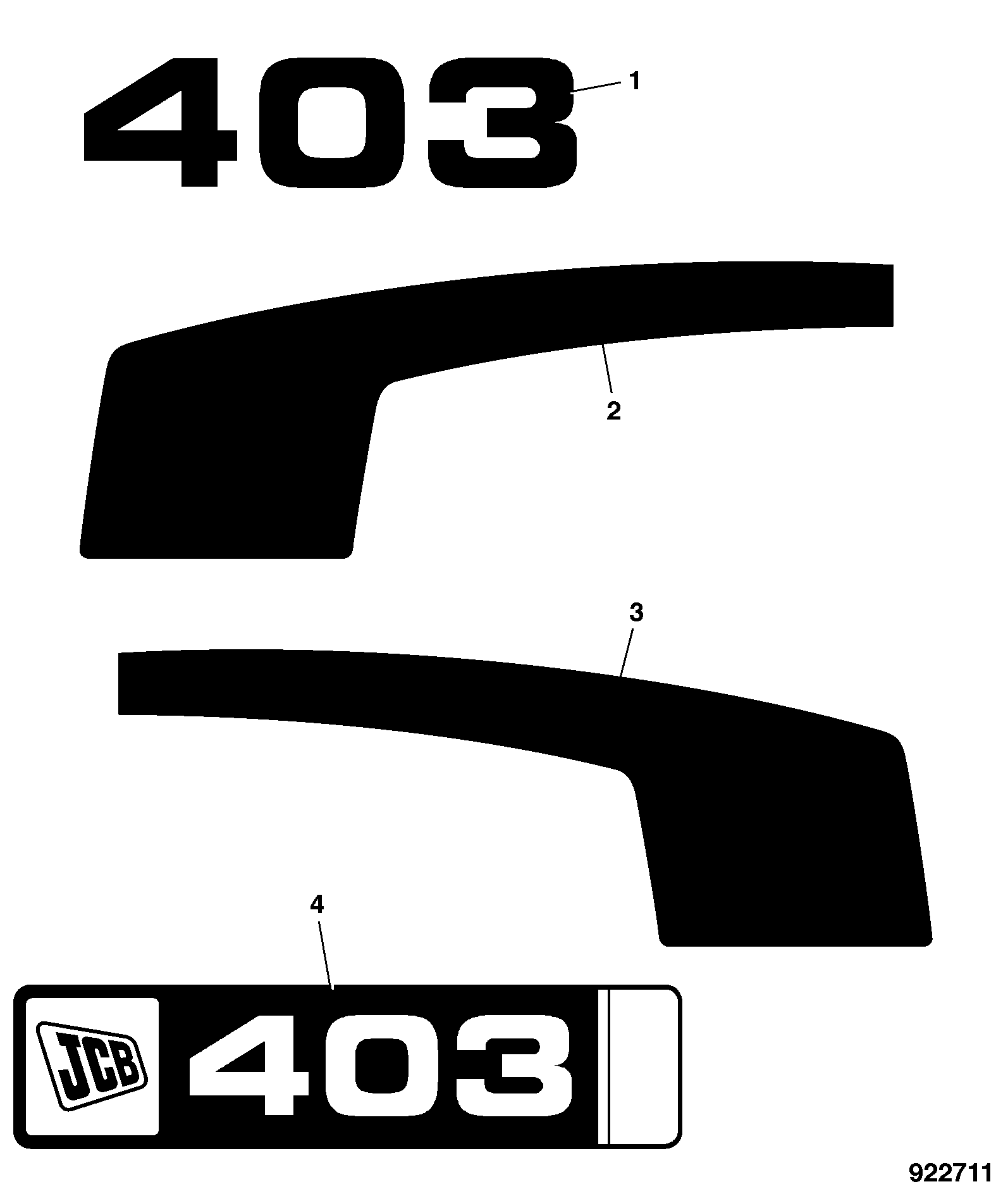 Наклейка 332/R9028 JCB