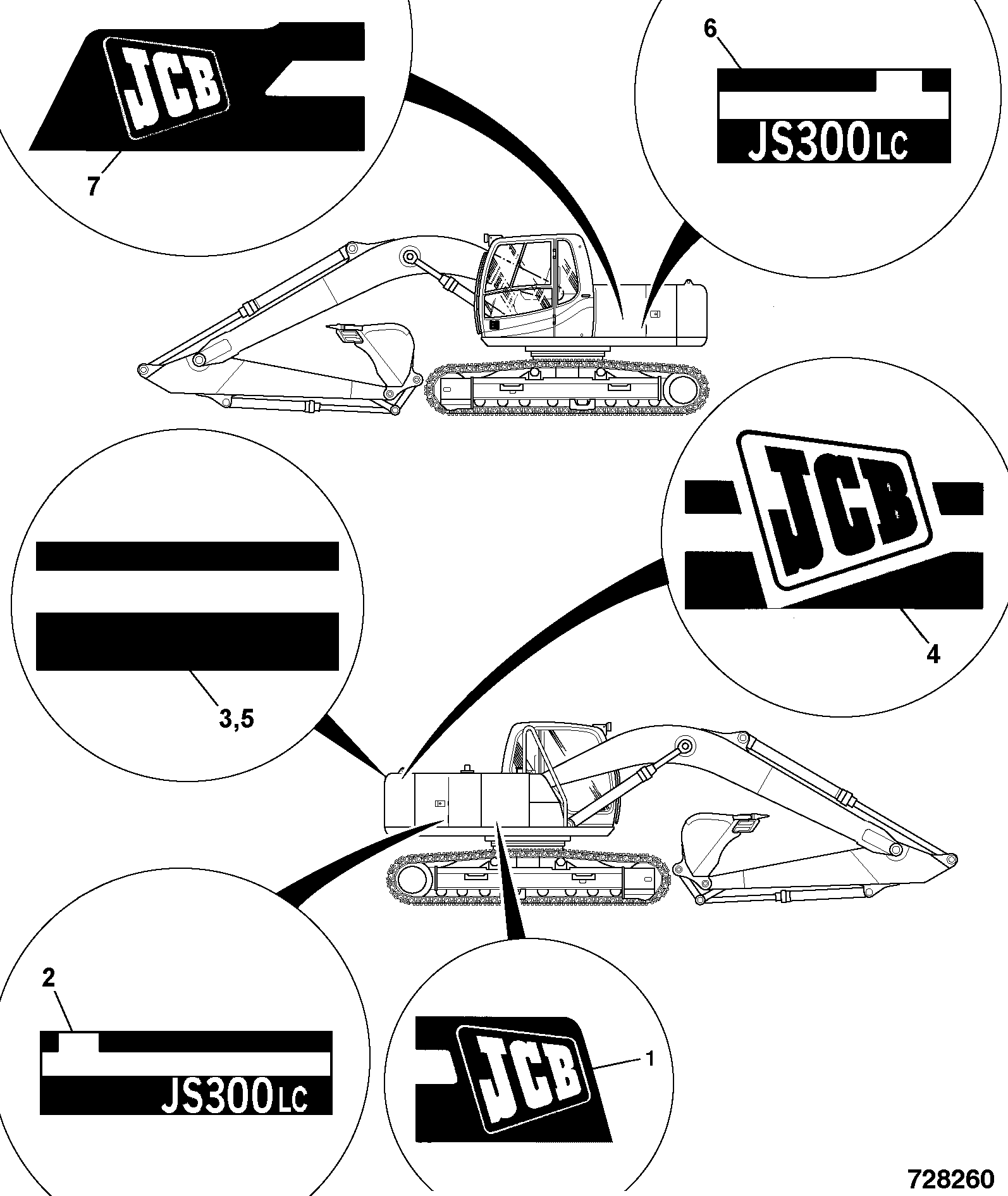 Наклейка JSP0057 JCB