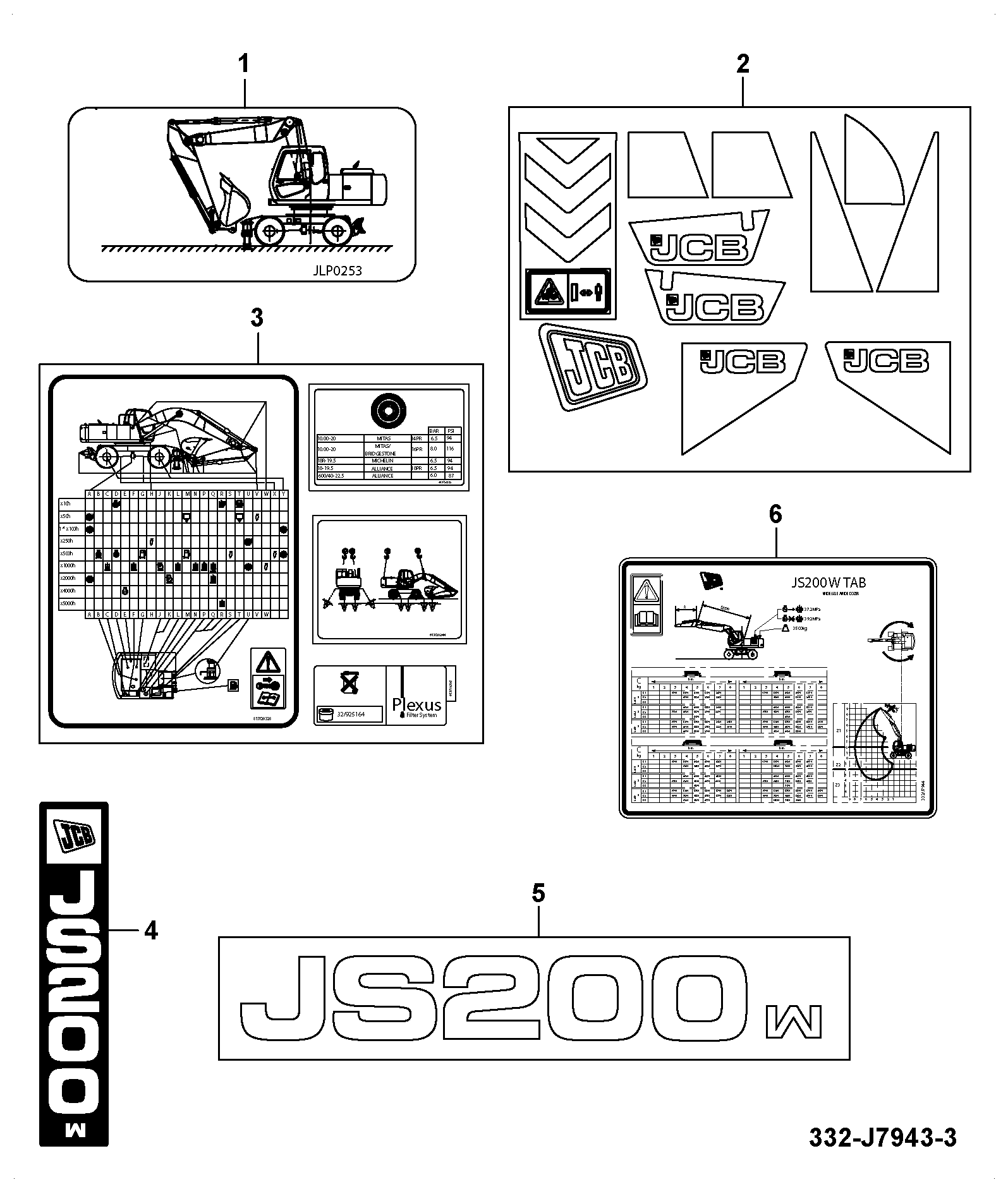 Схема 332/J7944 JCB