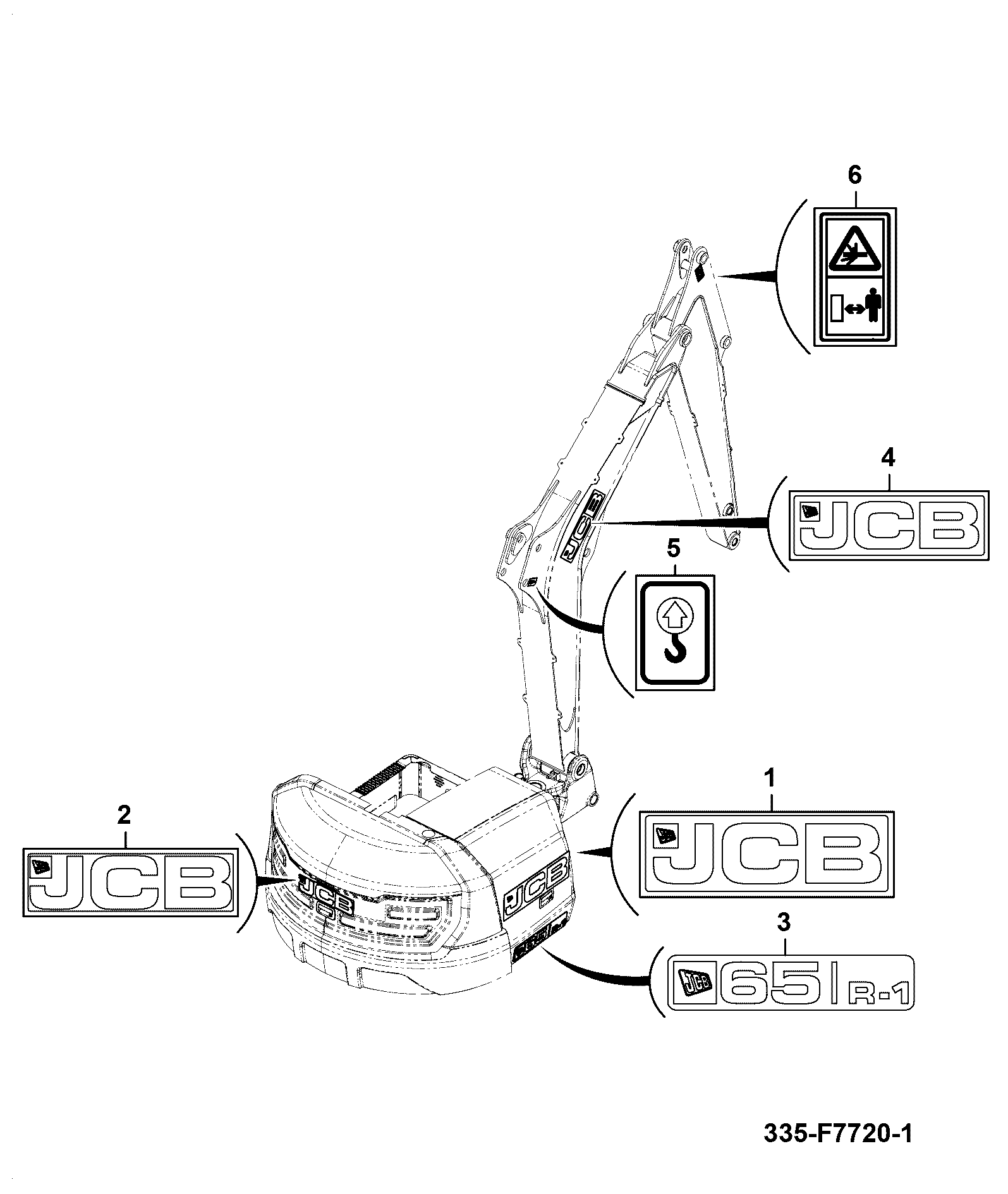 Наклейка 335/F7877 JCB