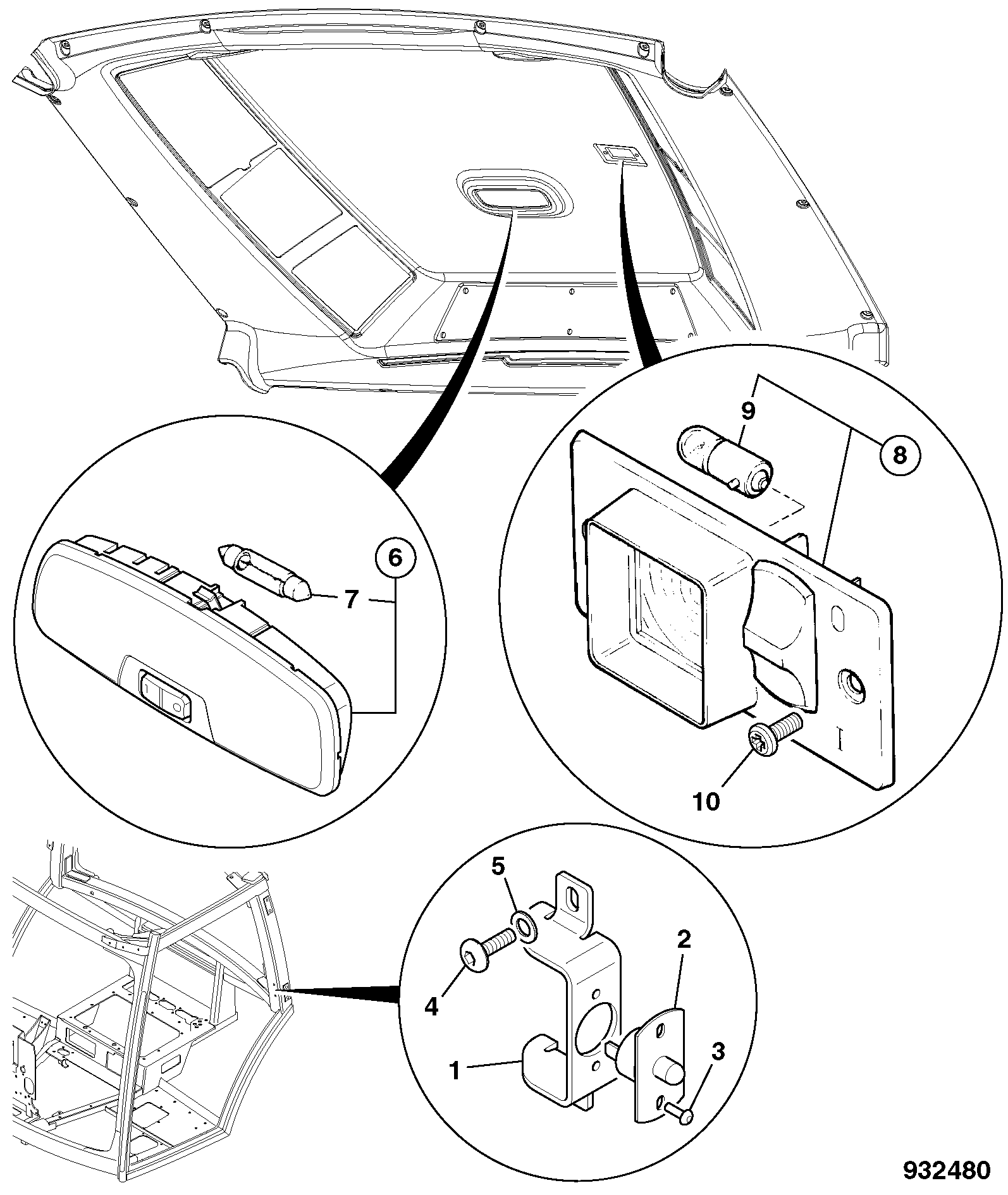 Фонарь 332/S0225 JCB
