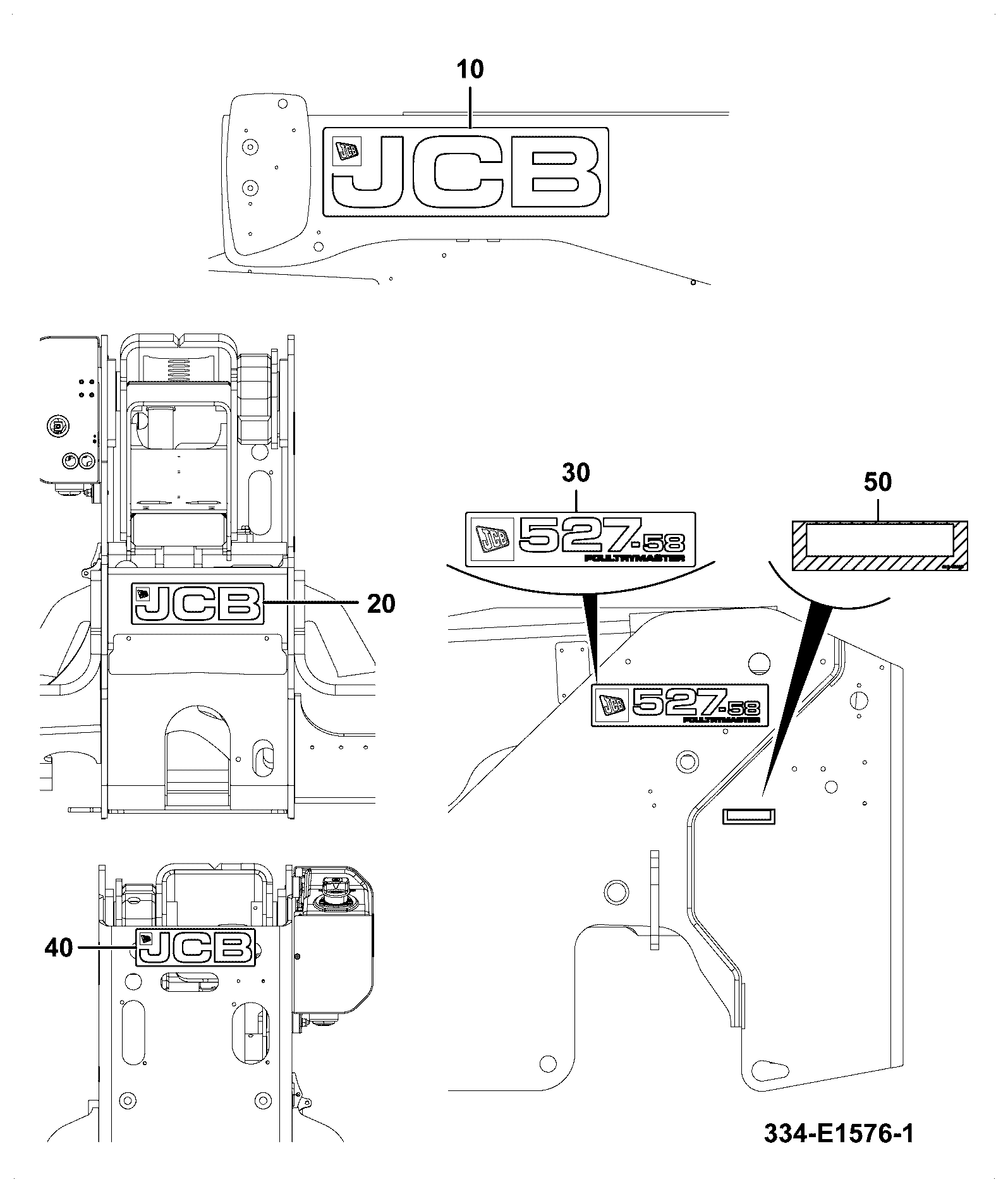 Наклейка 335/G6262 JCB