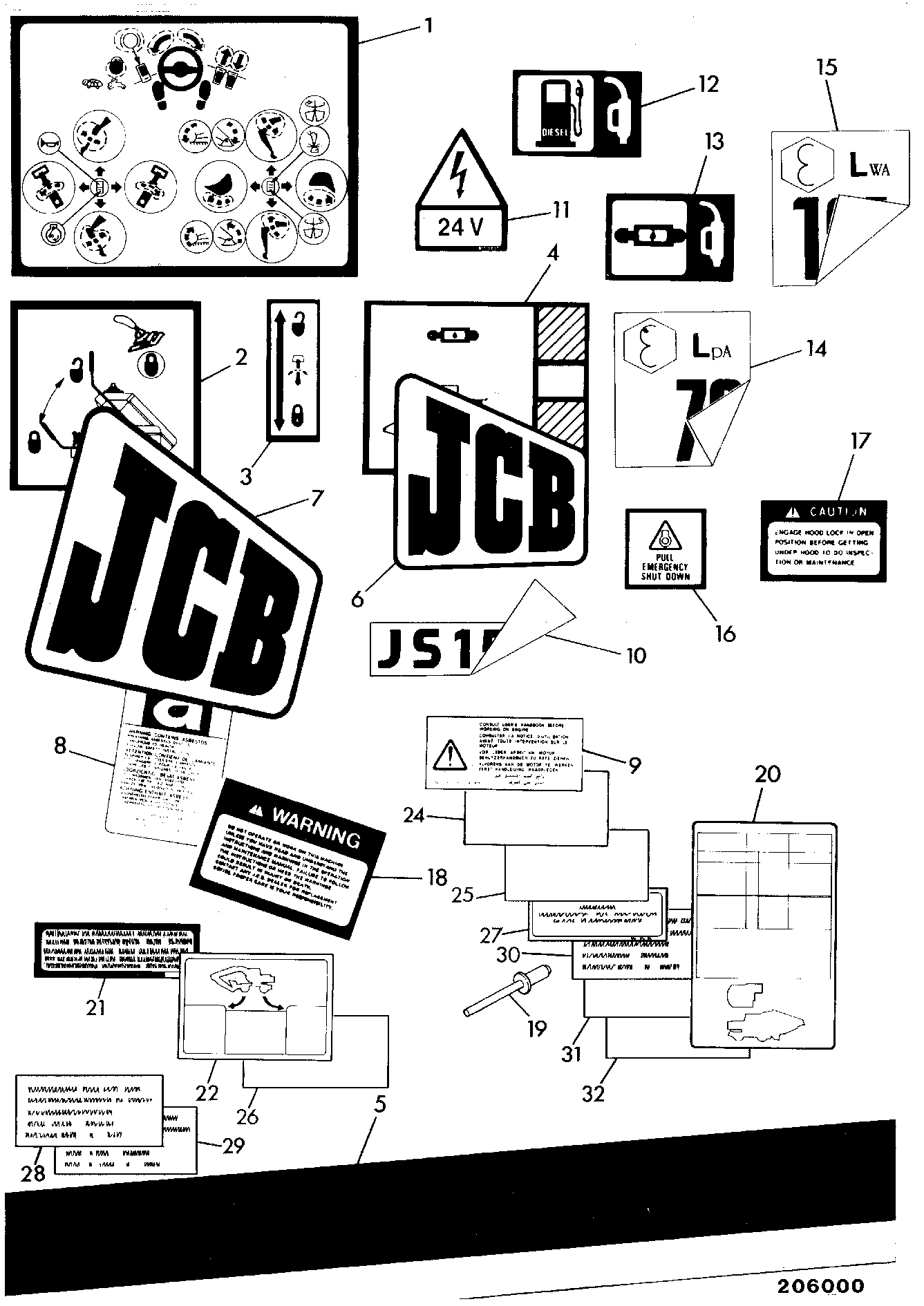 Наклейка JLP0097 JCB