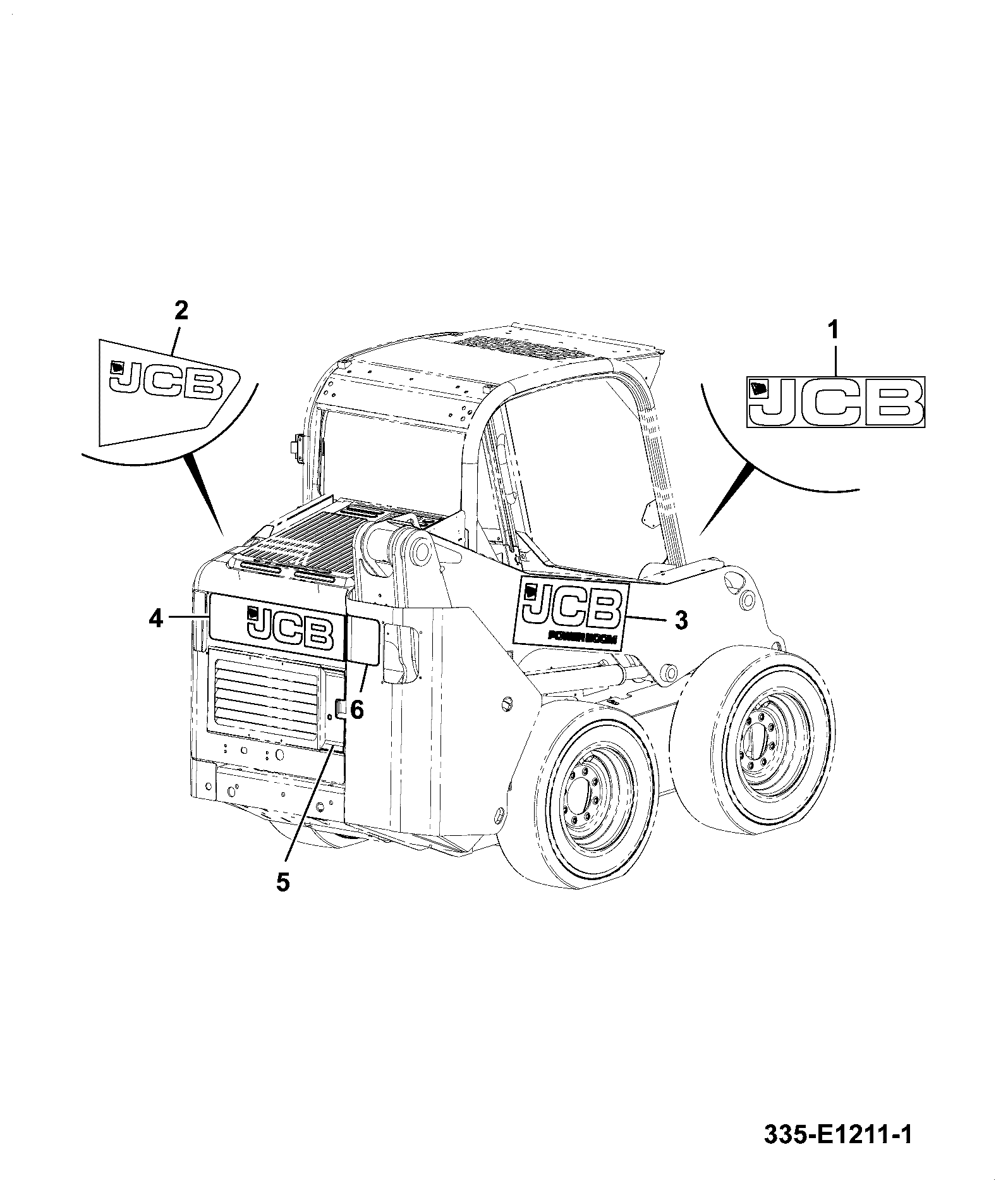 Наклейка 333/X3504 JCB