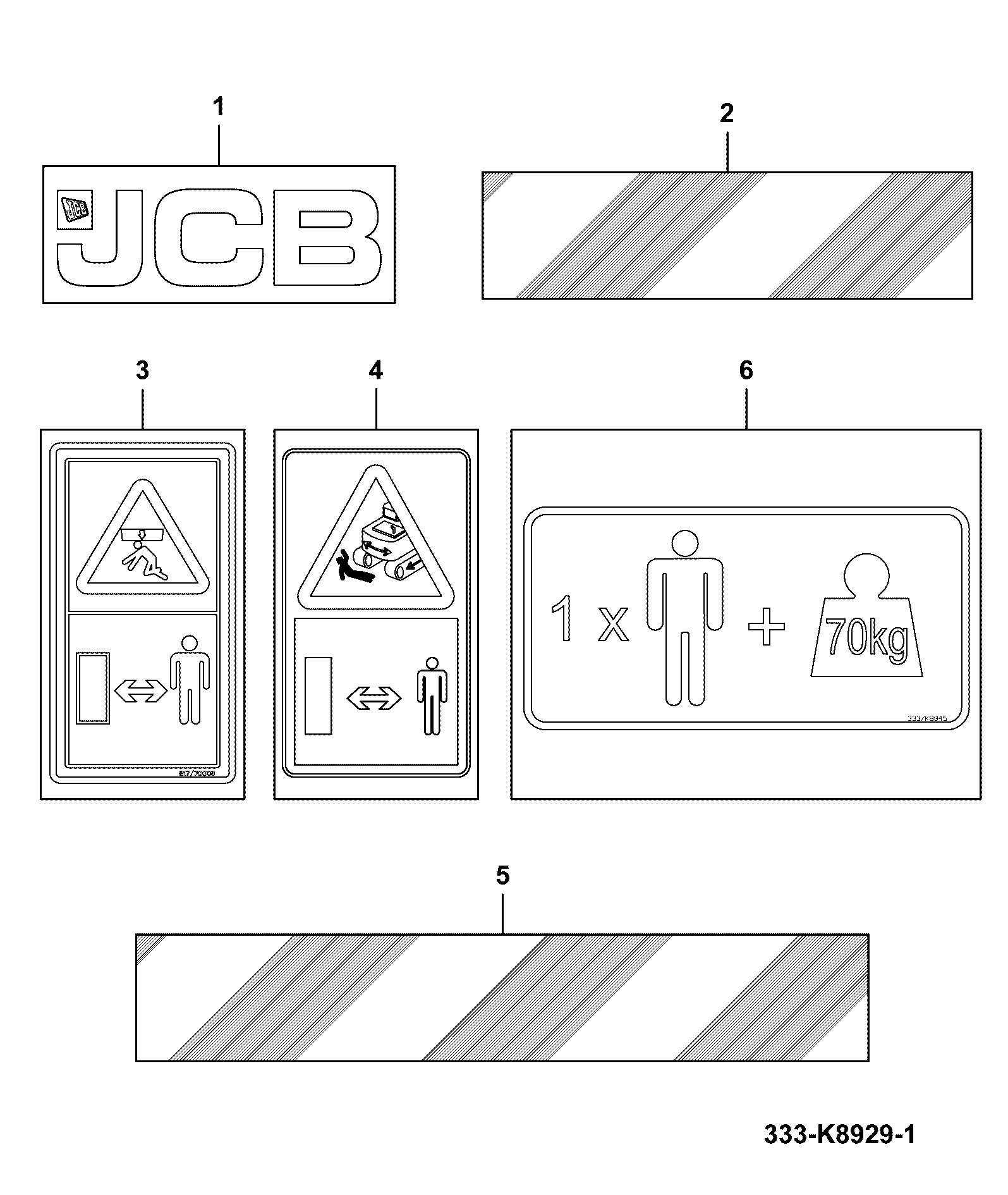 Наклейка 333/K8945 JCB