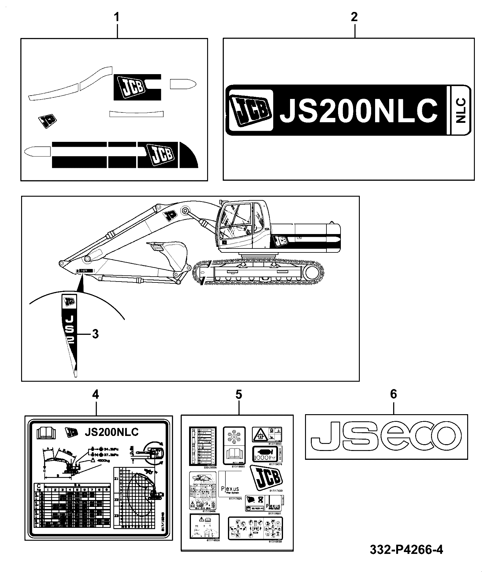 Наклейка 333/J3138 JCB
