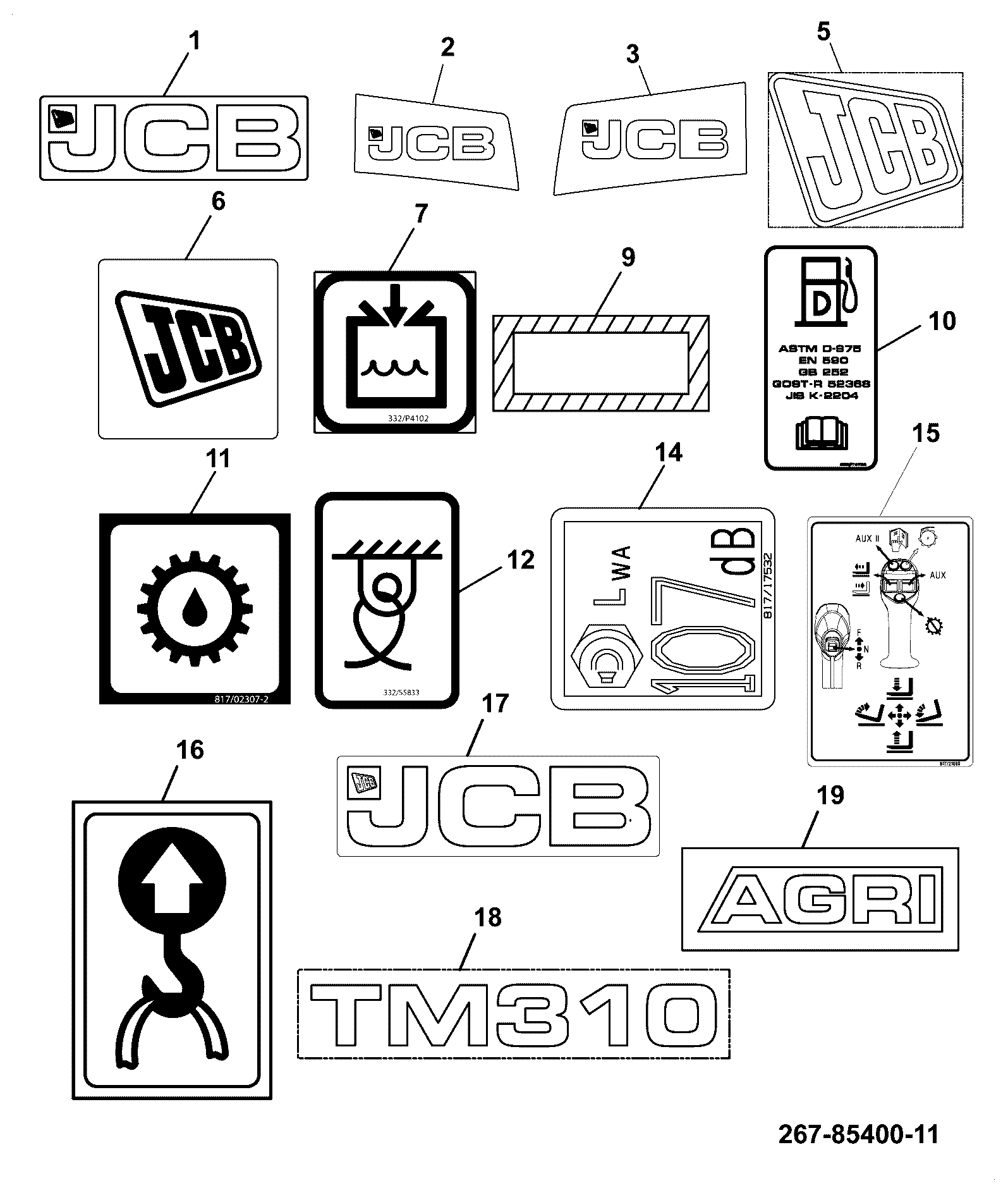 Наклейка 333/R6310 JCB