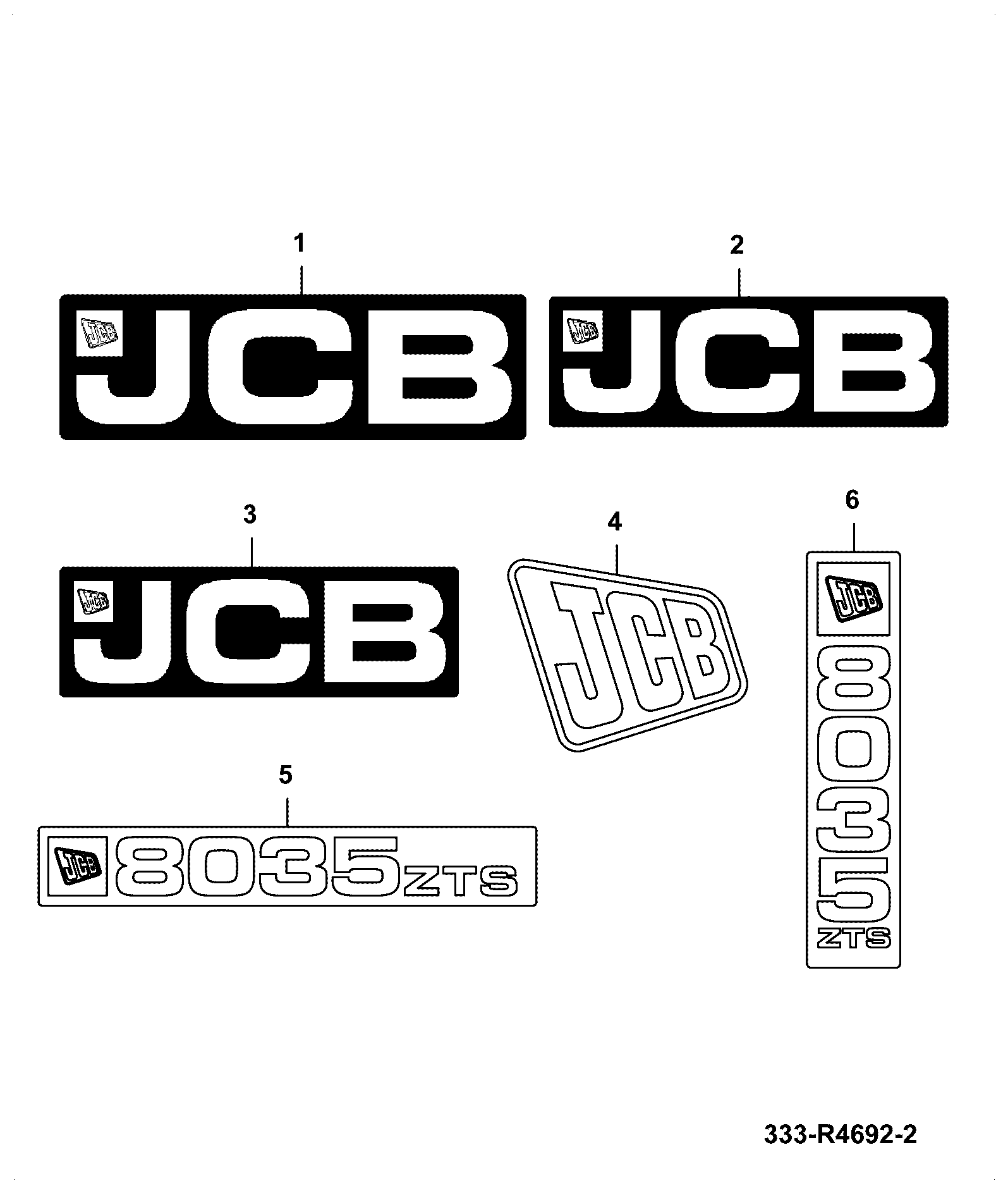 Наклейка 333/R3869 JCB