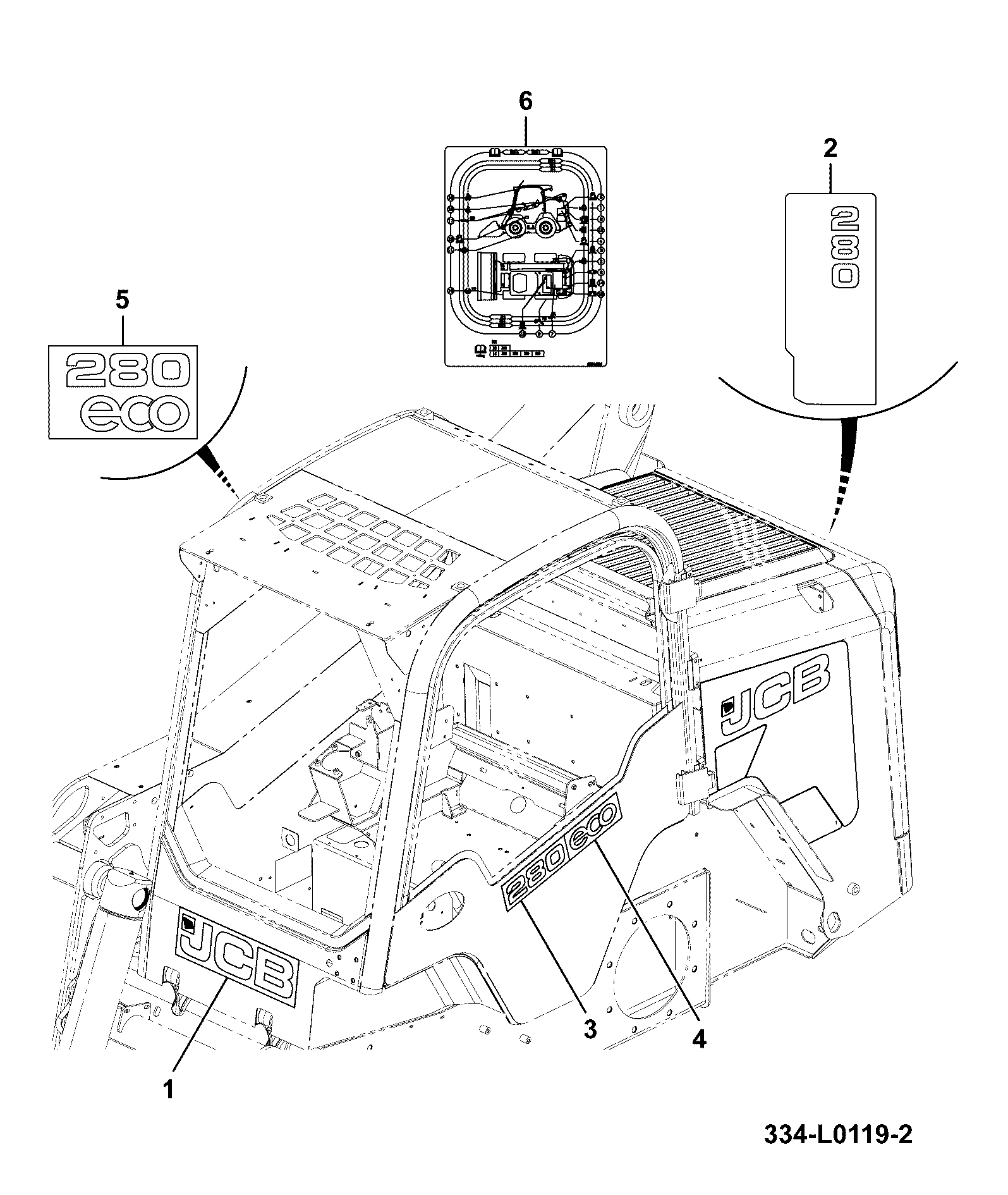 Наклейка 332/X9885 JCB