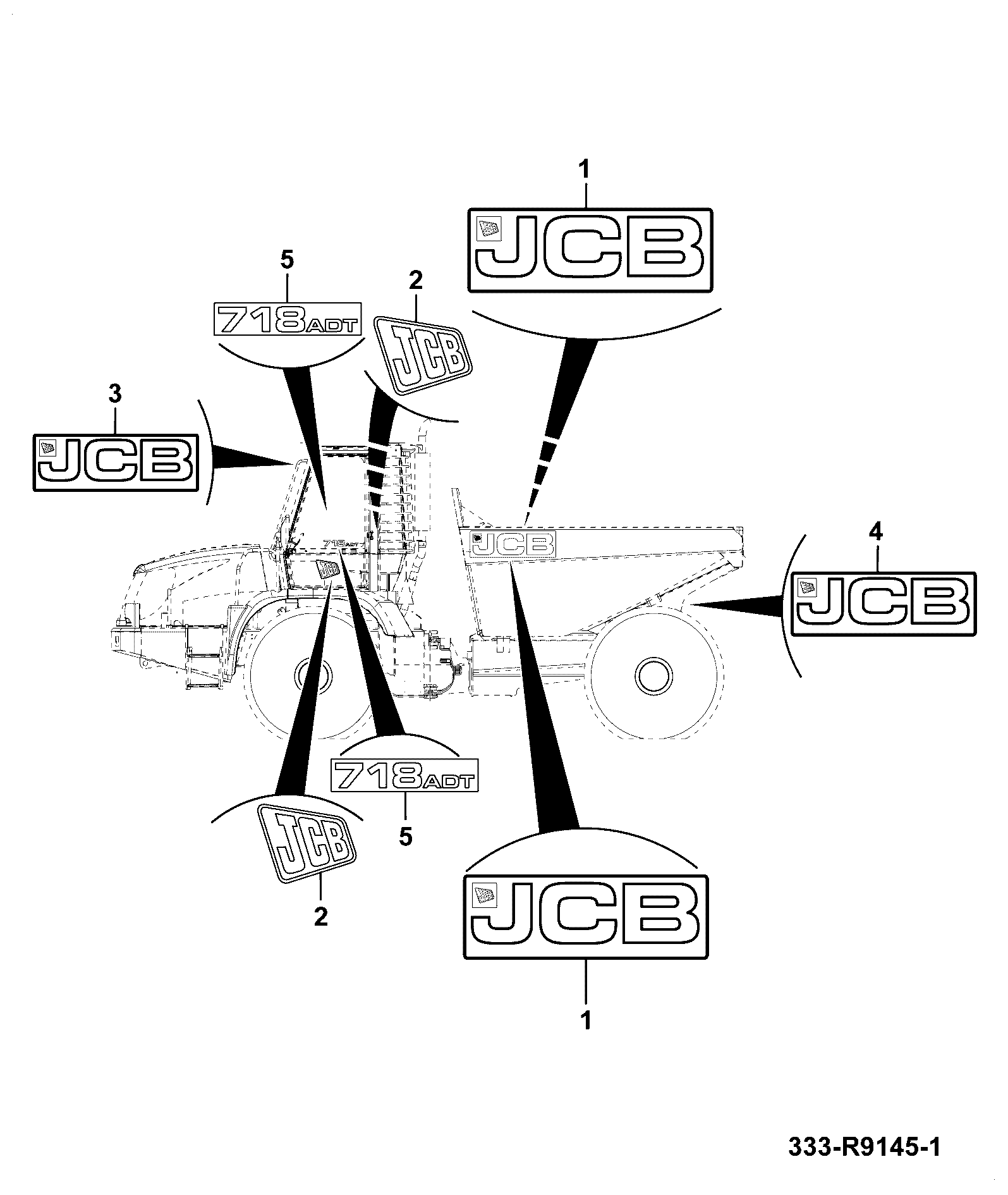 Наклейка 333/R9061 JCB