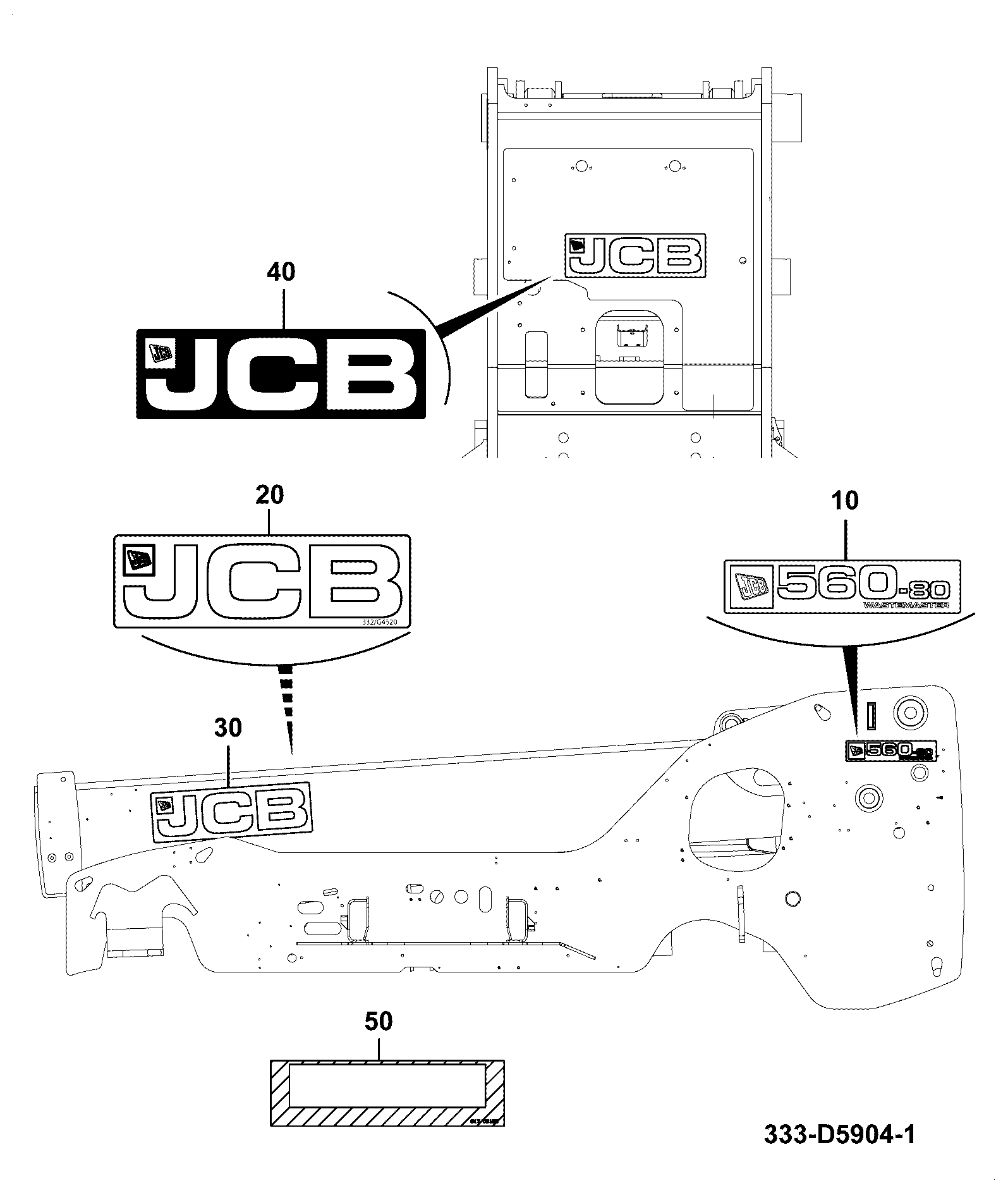 Наклейка 333/D5930 JCB