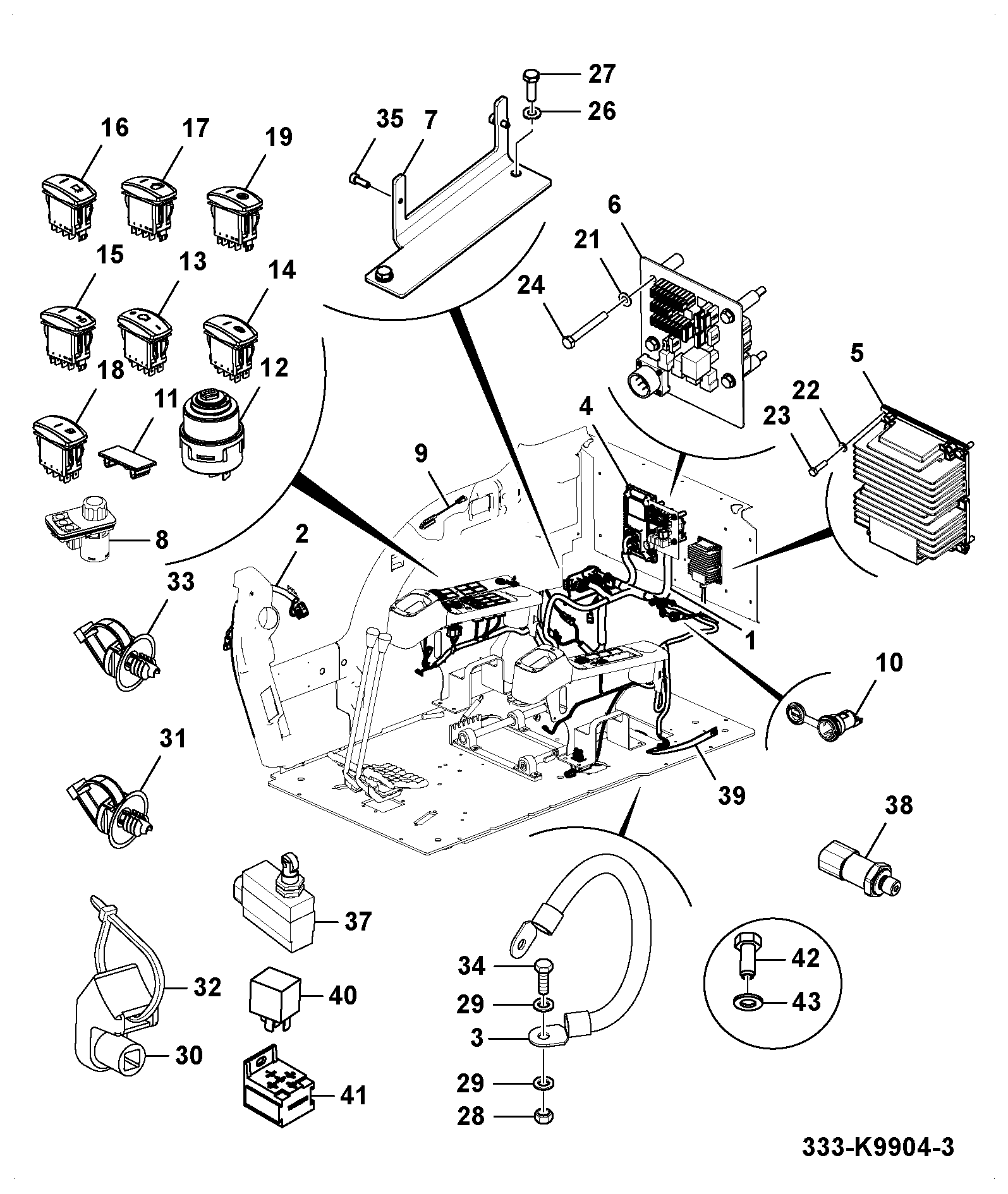 Выключатель 334/P6495 JCB