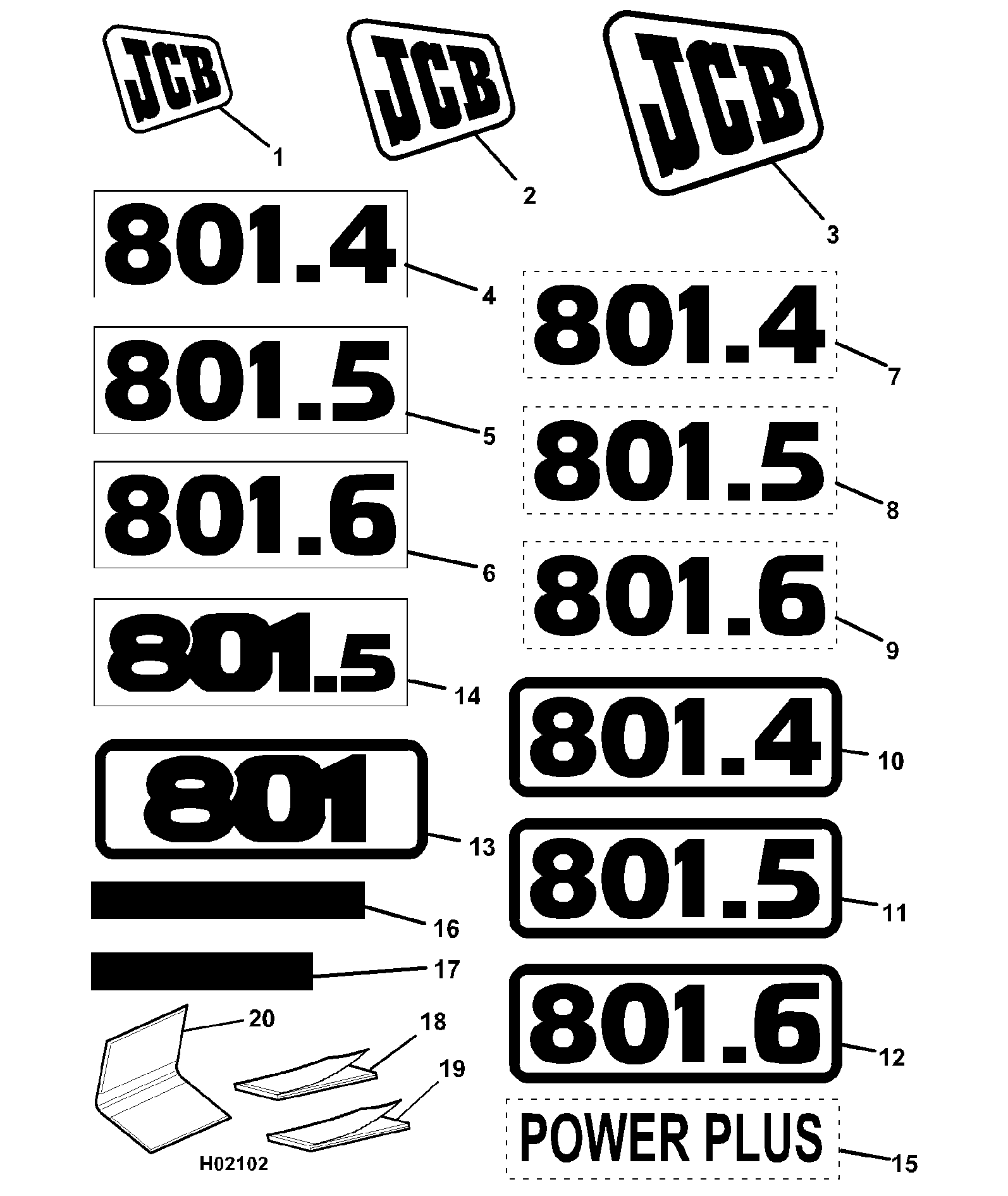 Табличка 817/03308 JCB