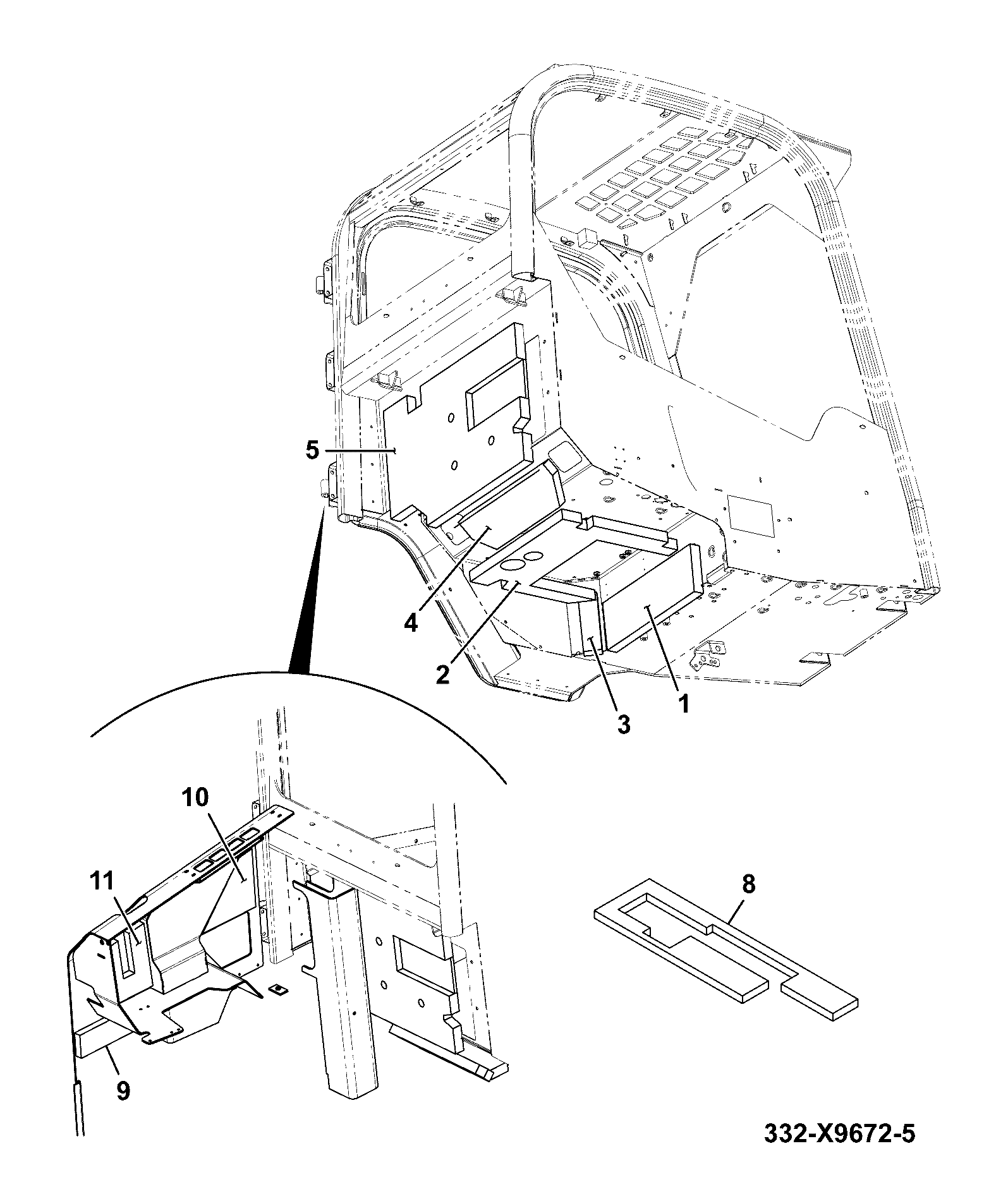 панель 332/X9717 JCB