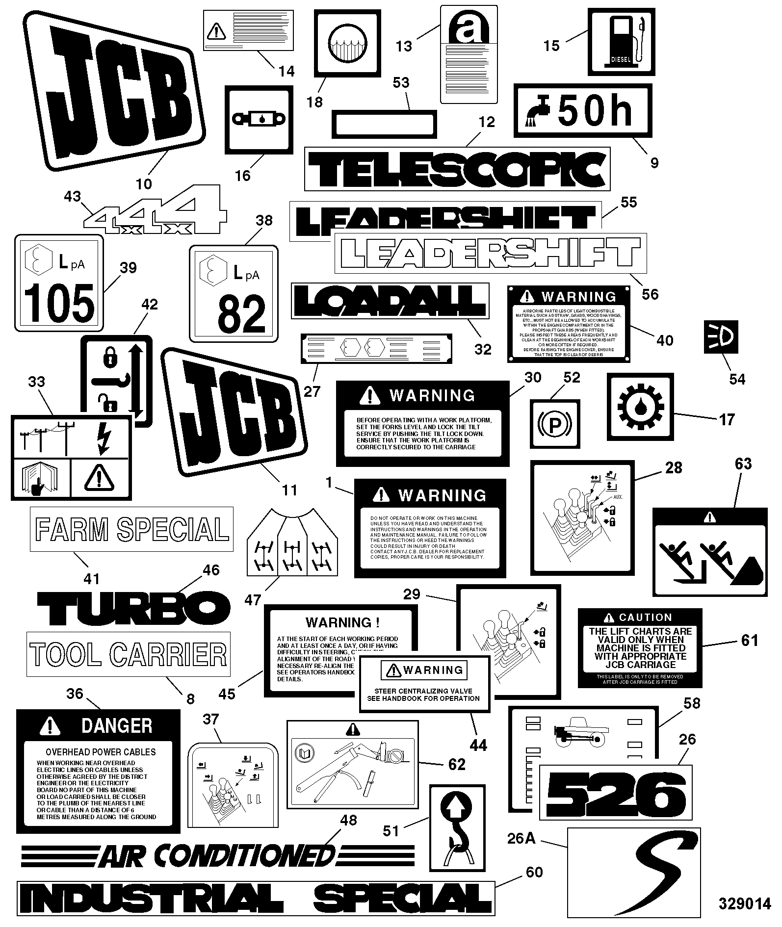 табличка 817/01796 JCB