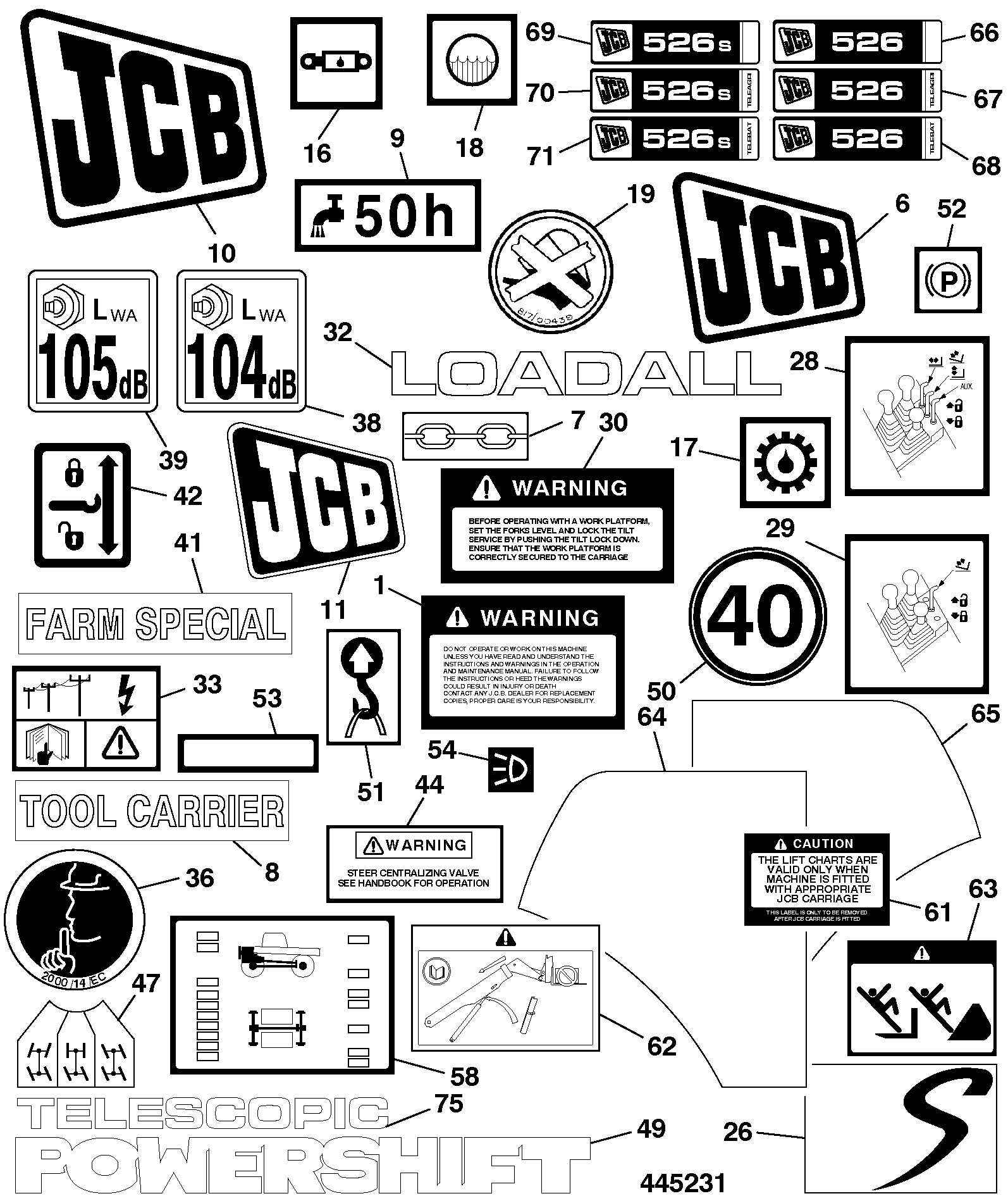 Наклейка 817/17702 JCB