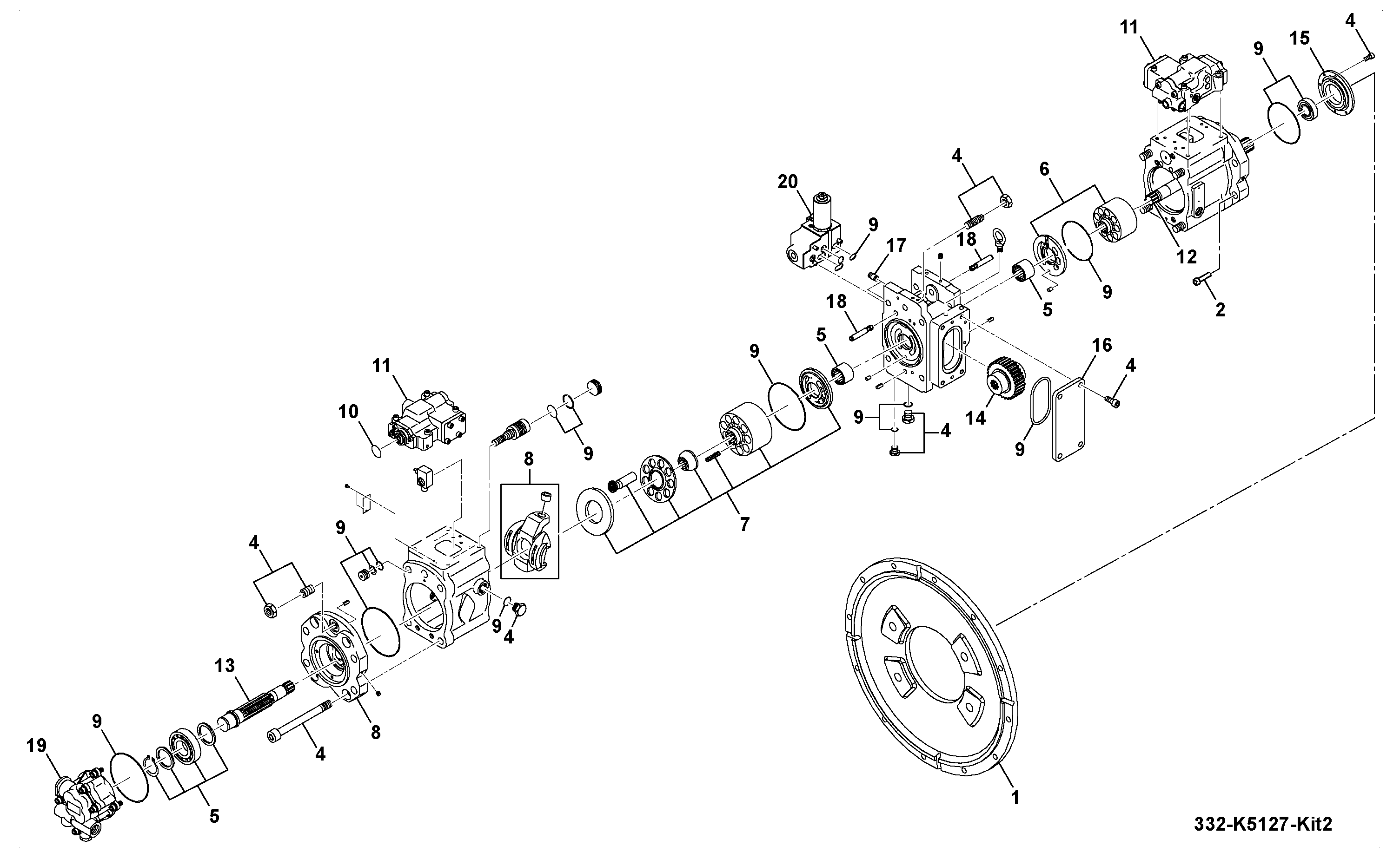 Комплект 334/E0587 JCB