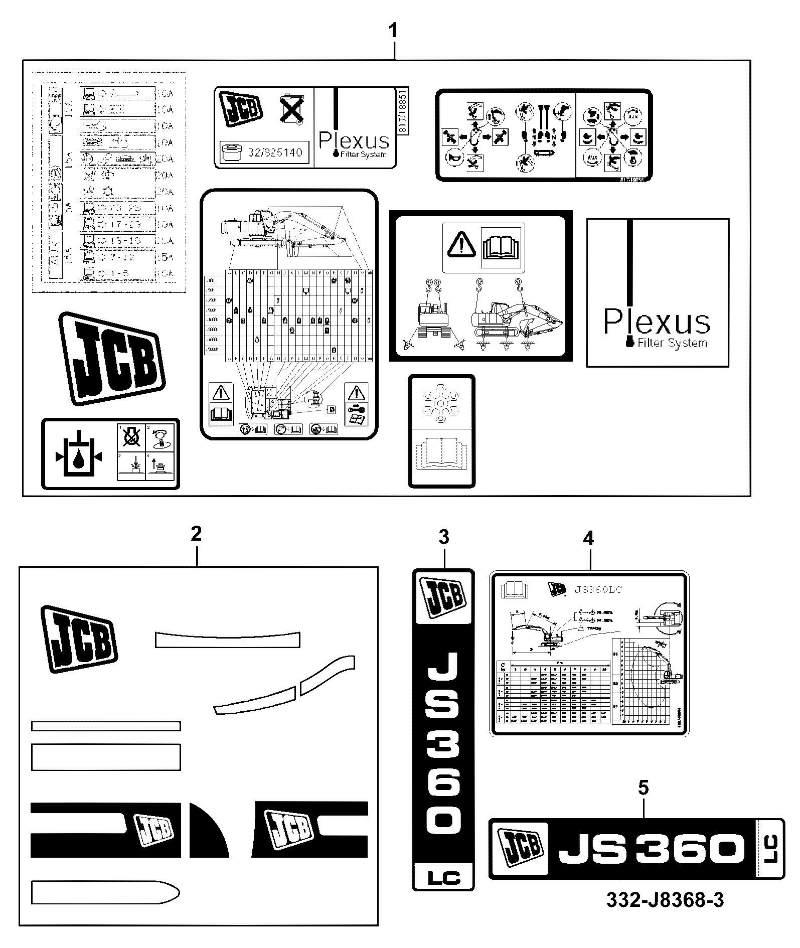 Табличка 333/J4479 JCB