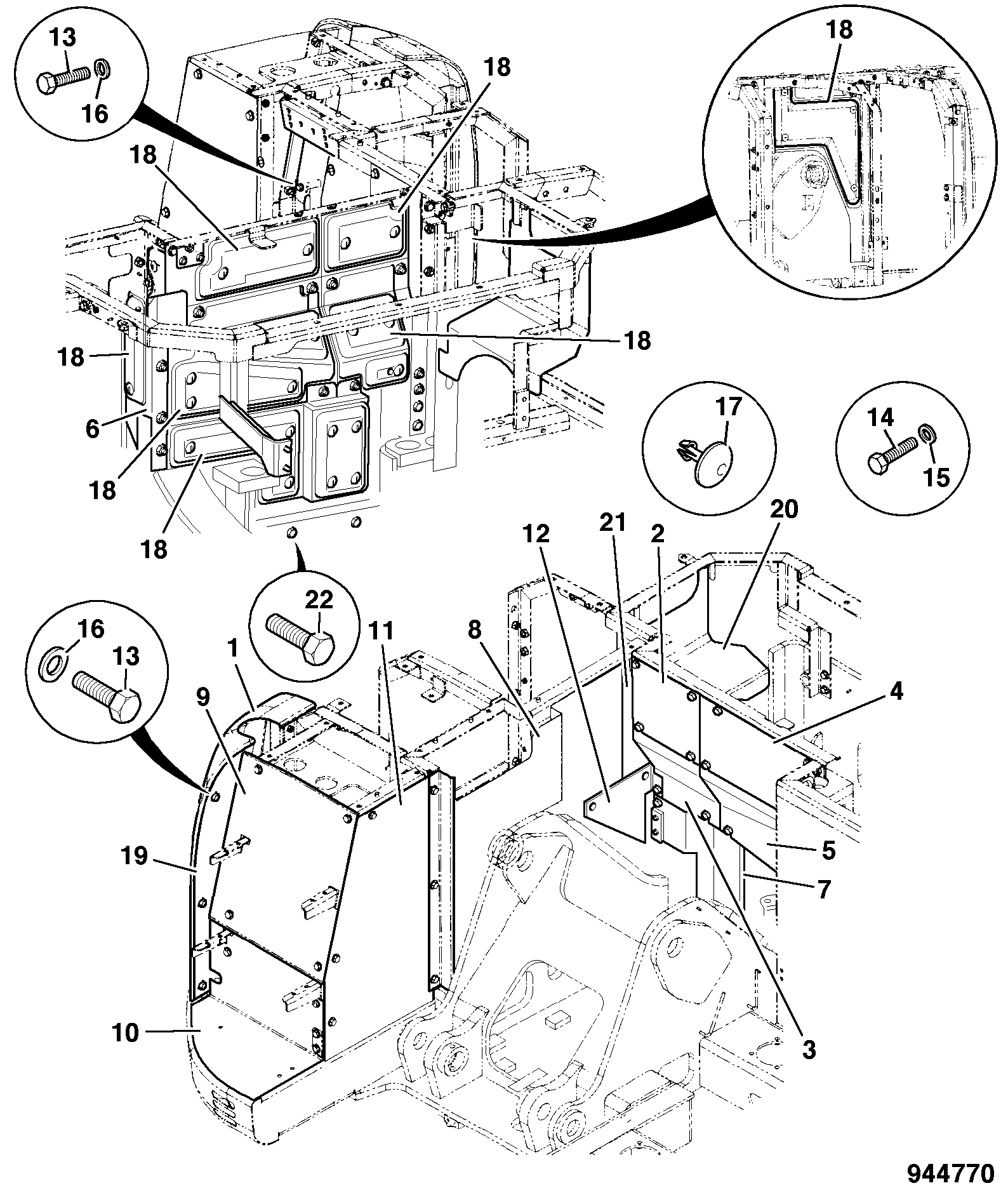 Панель 332/J1896 JCB