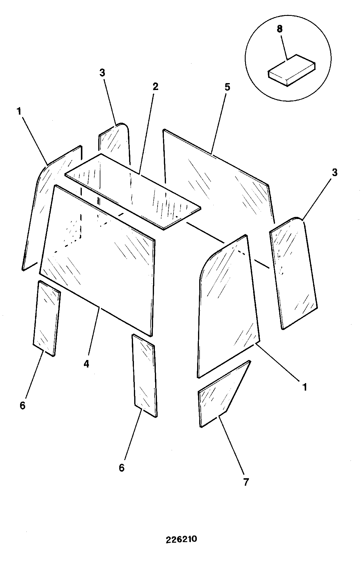 Лобовое стекло 827/30353 JCB
