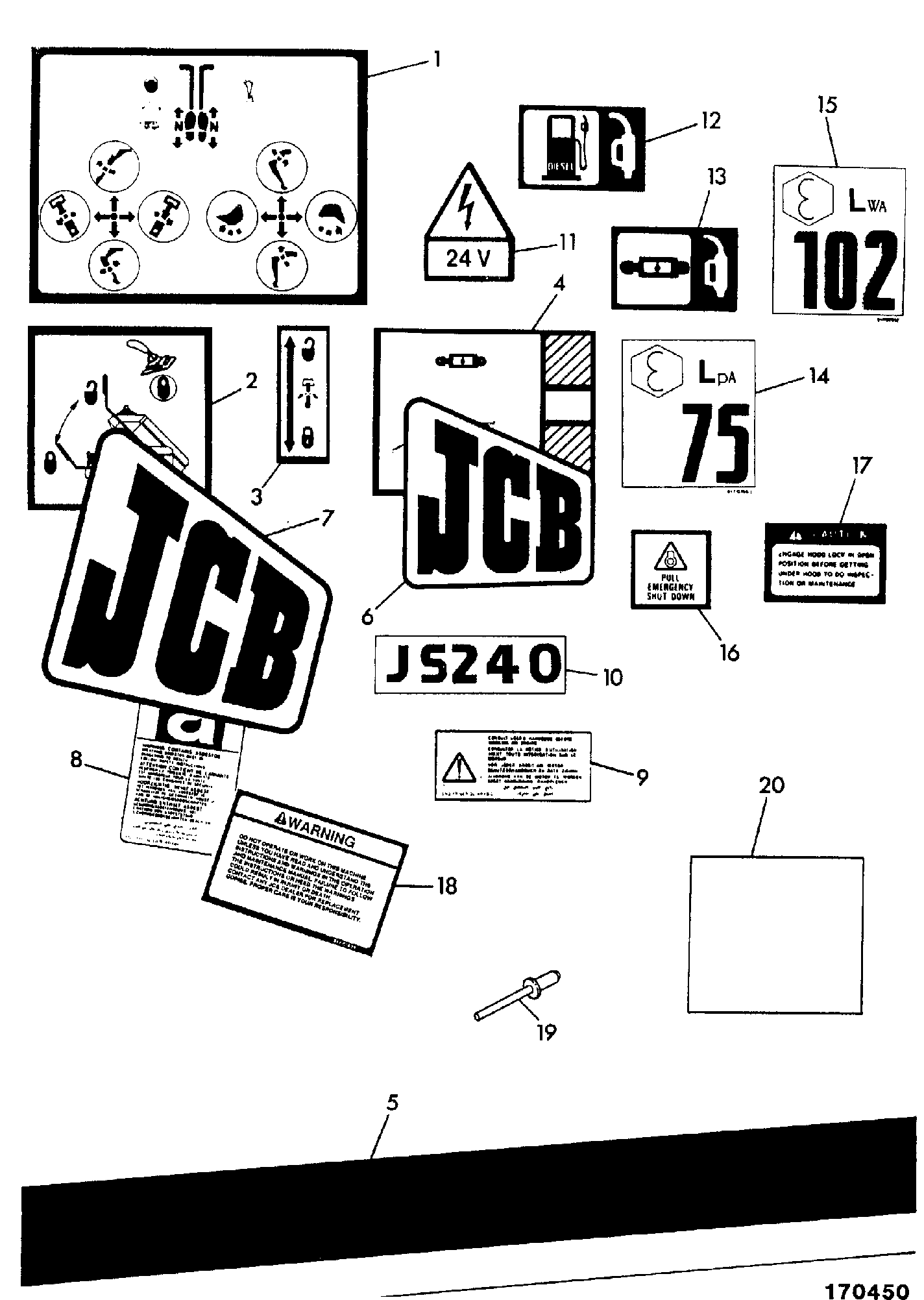 Табличка JBP0071 JCB