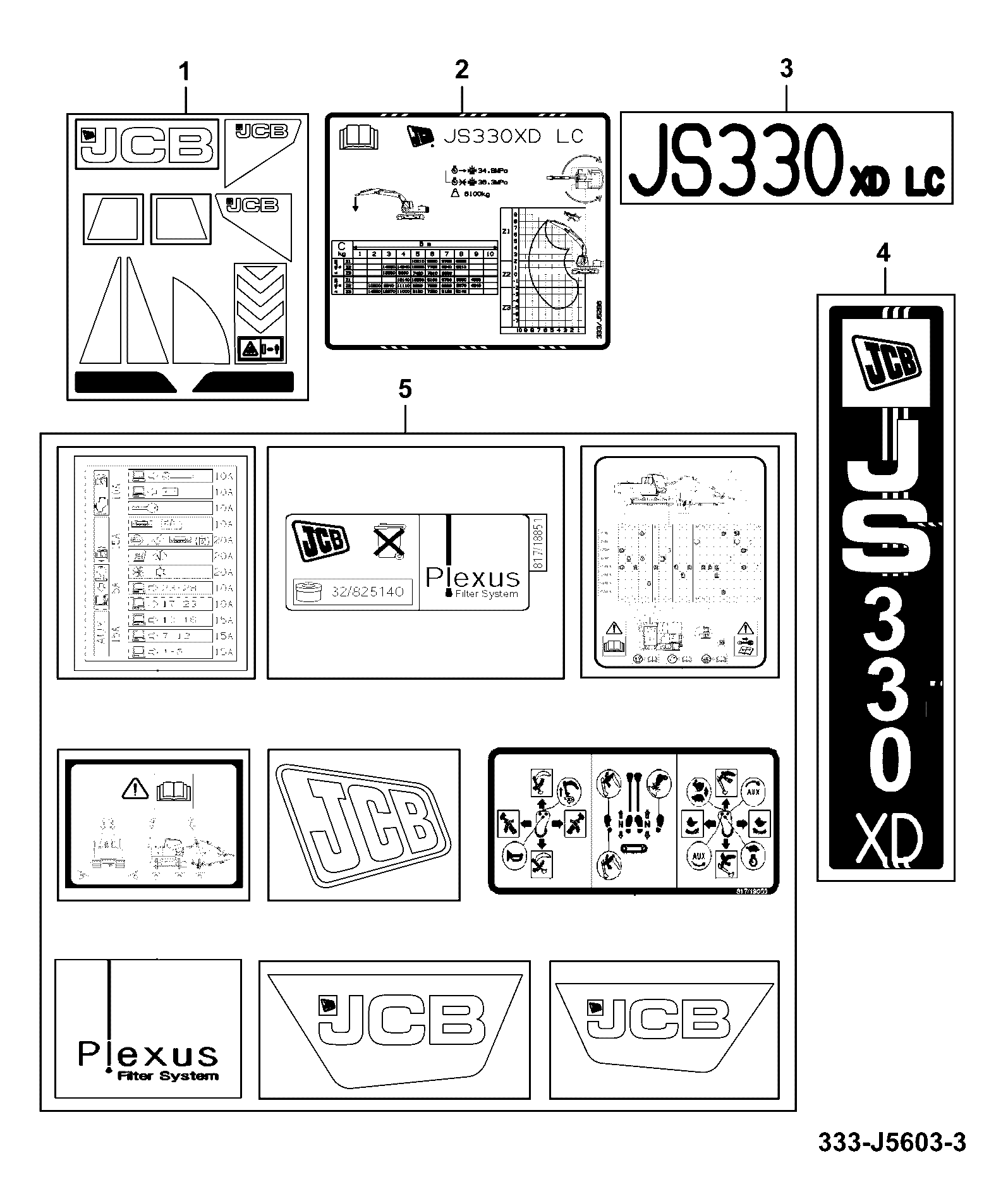 Наклейка 333/J5286 JCB
