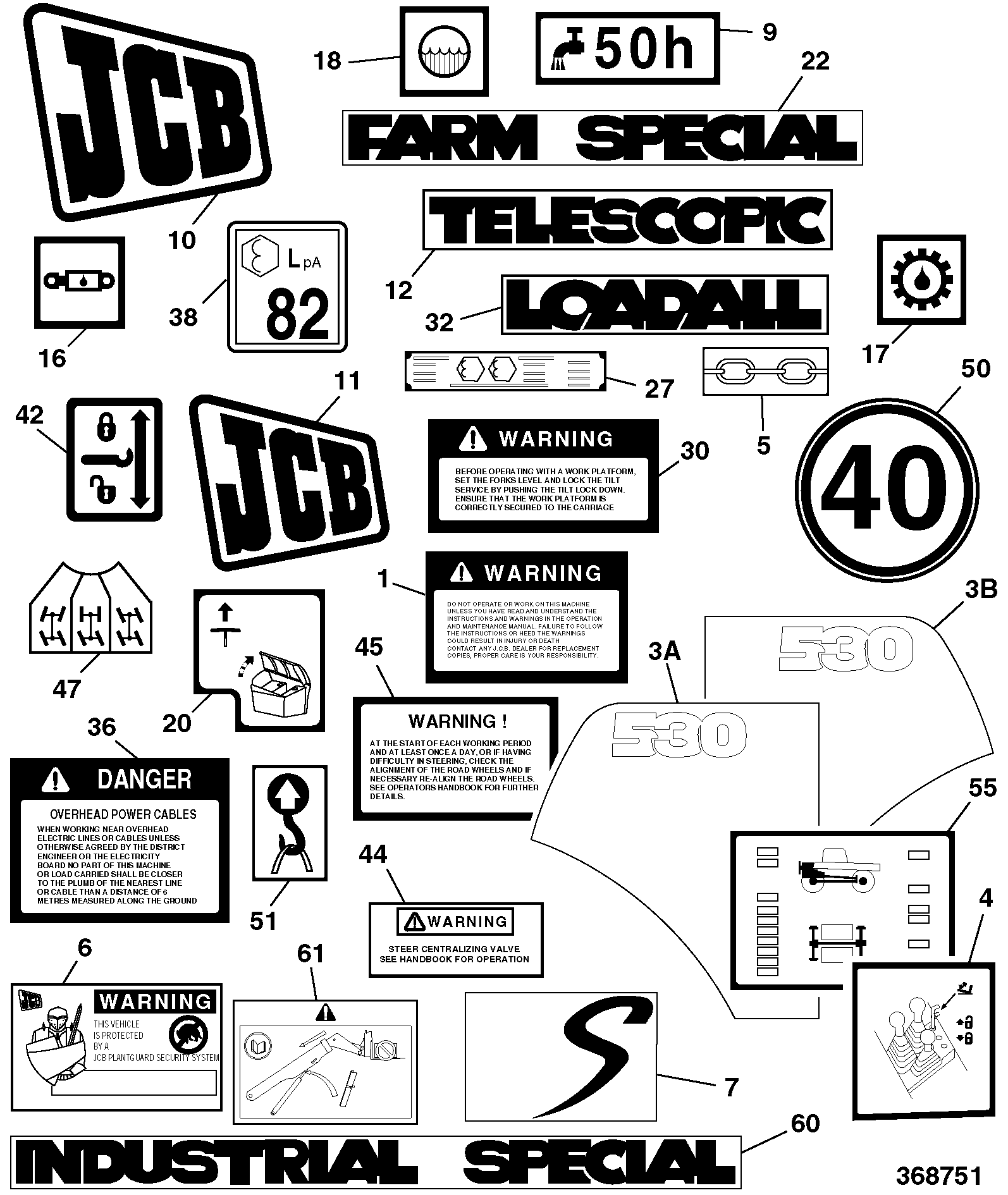 Табличка 817/17846 JCB