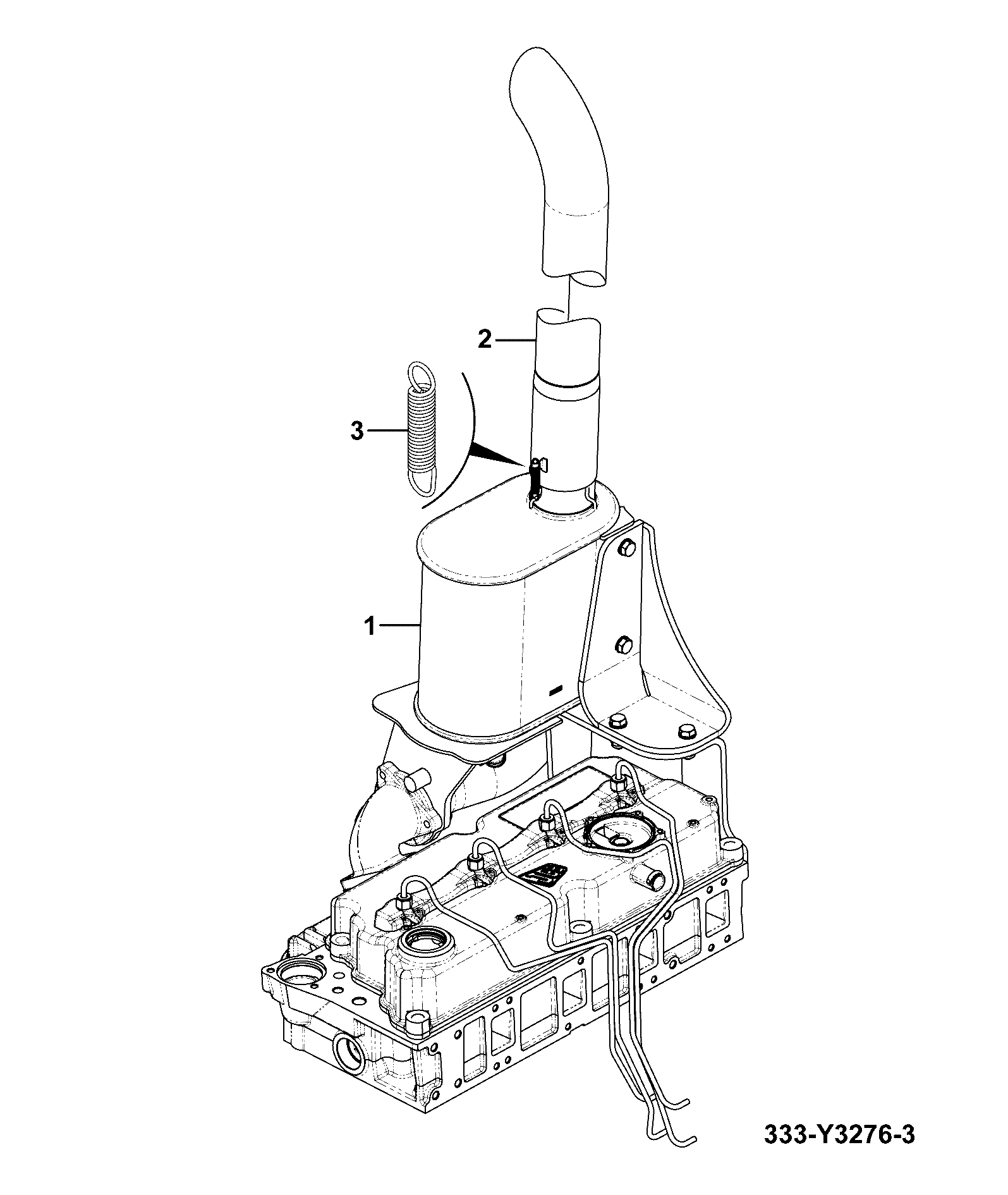 Глушитель 333/Y3277 JCB