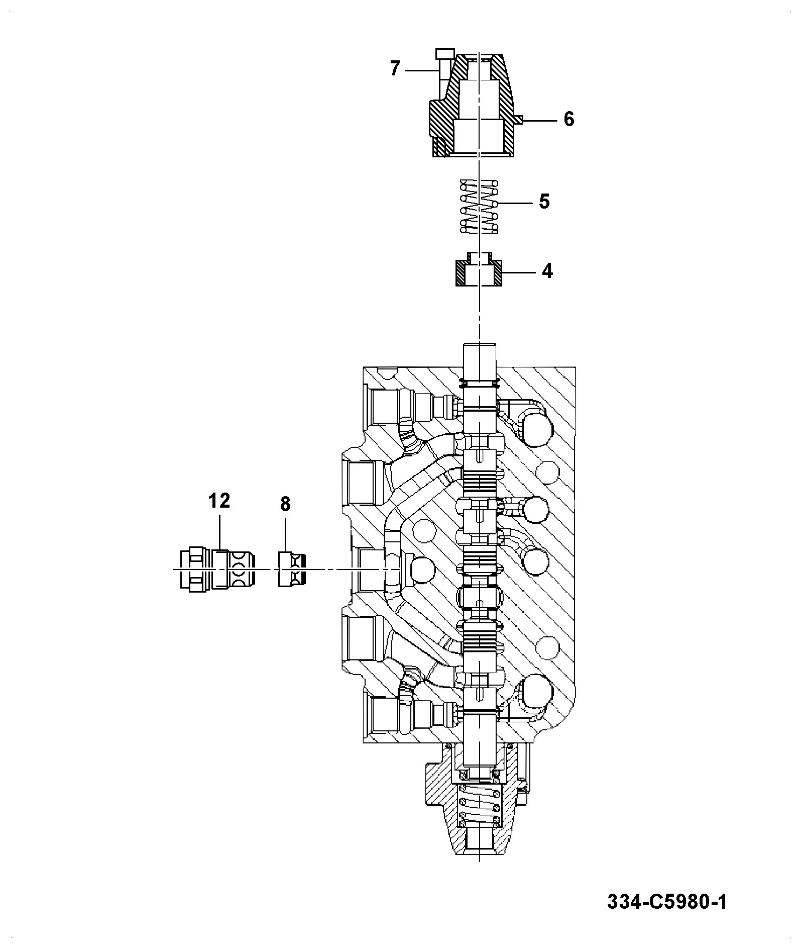 Клапан 335/F6351 JCB