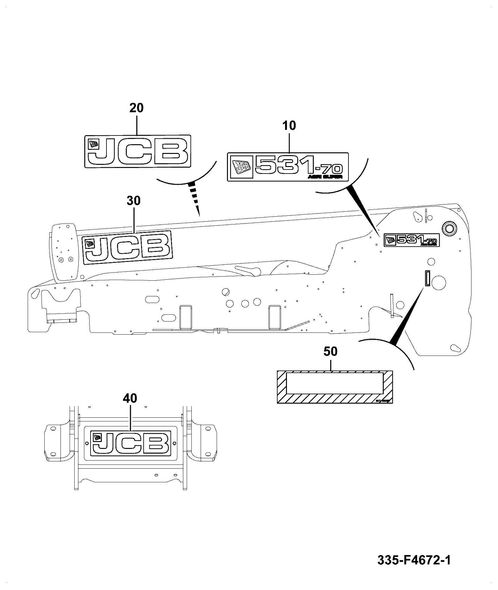 Наклейка 335/F4631 JCB