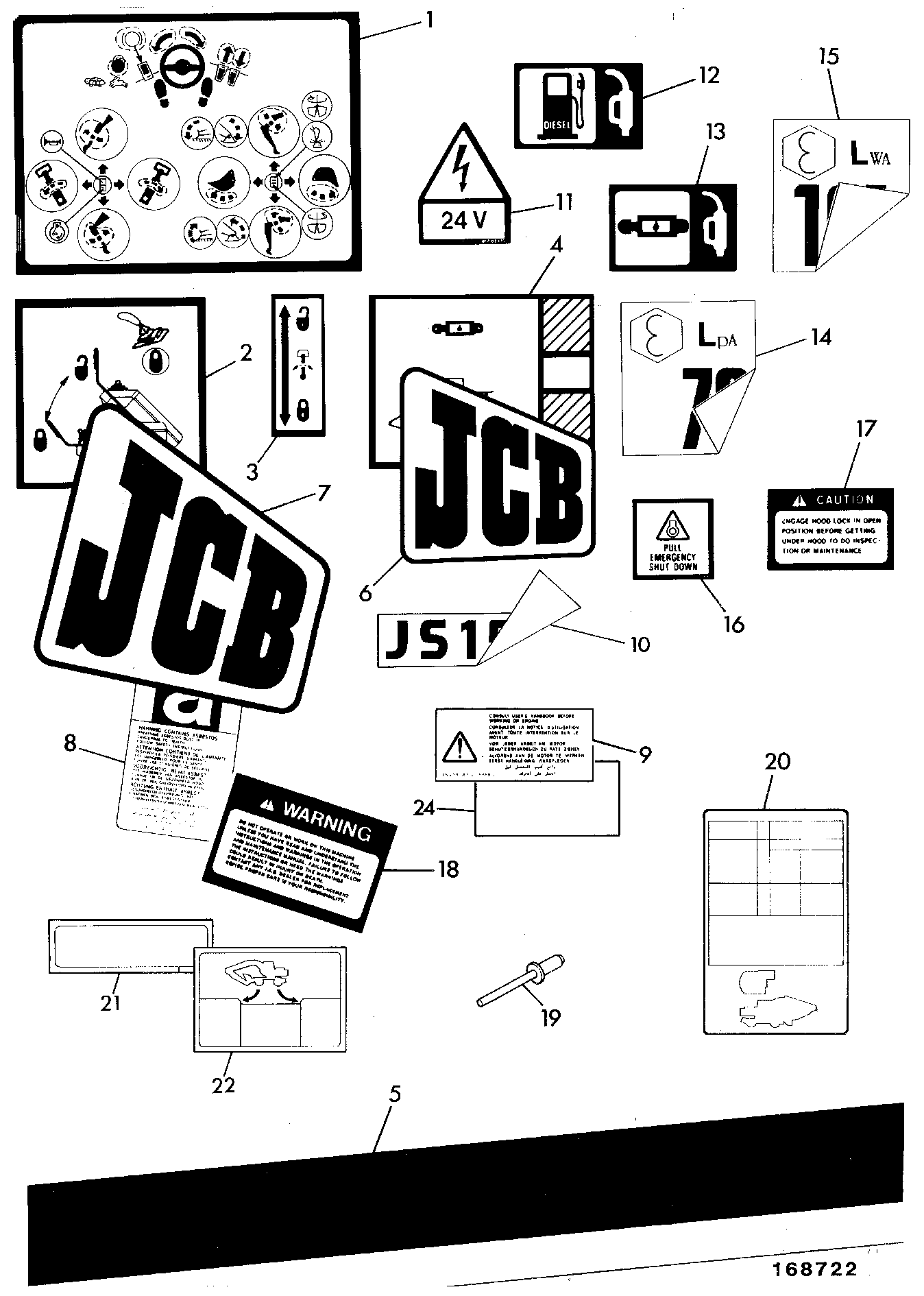 Табличка JLP0124 JCB