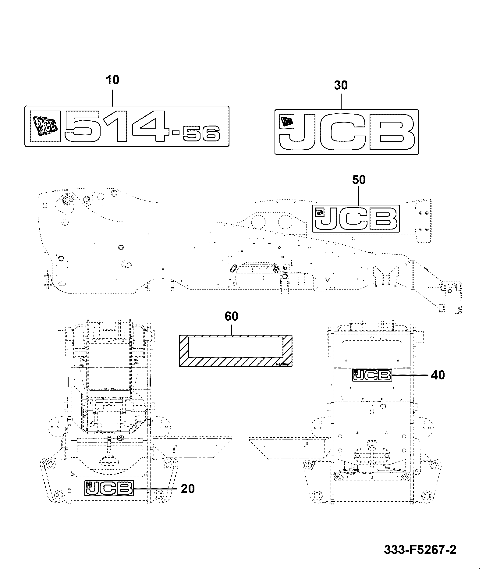 Наклейка 333/F5265 JCB