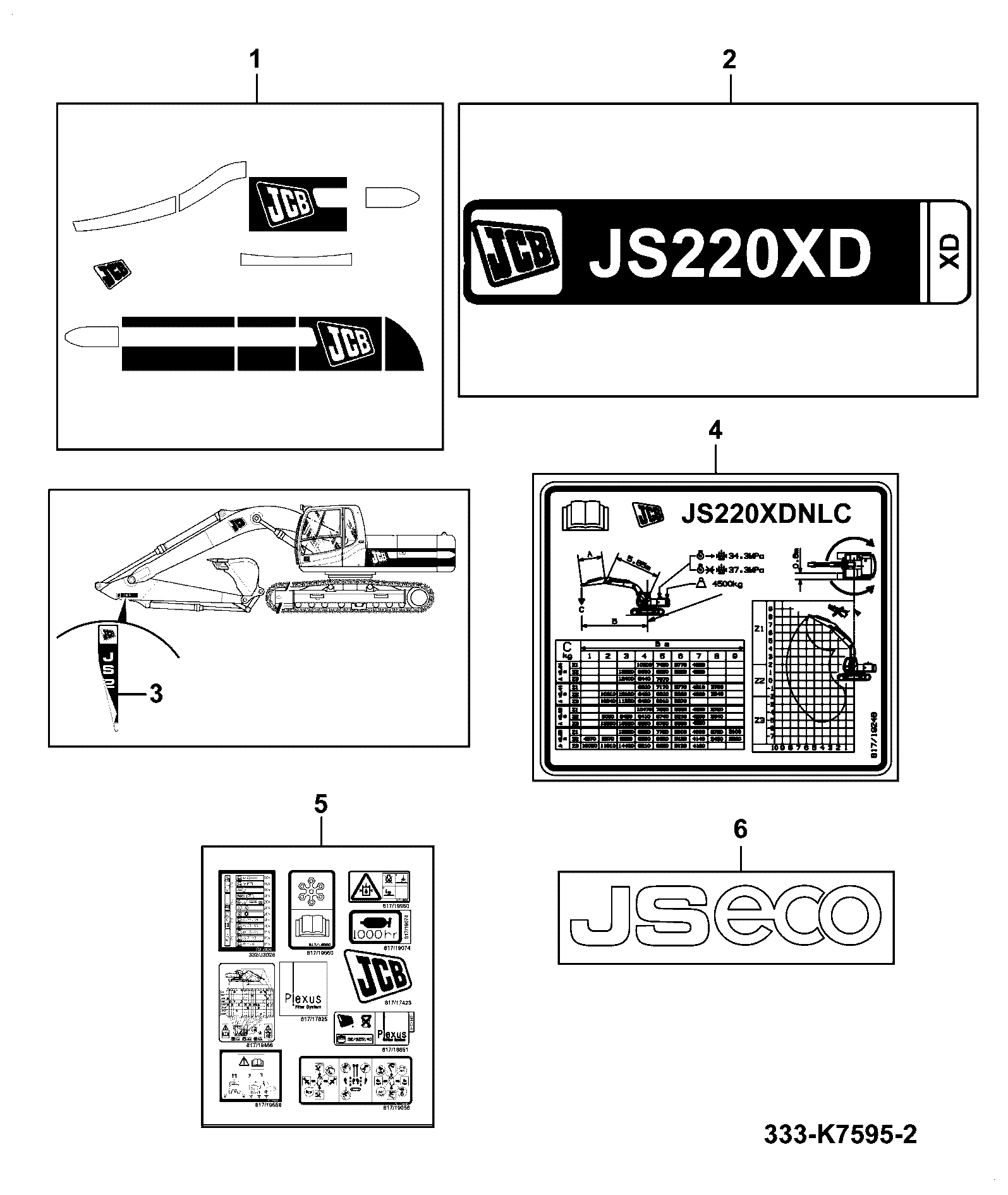 Наклейка 332/K4055 JCB